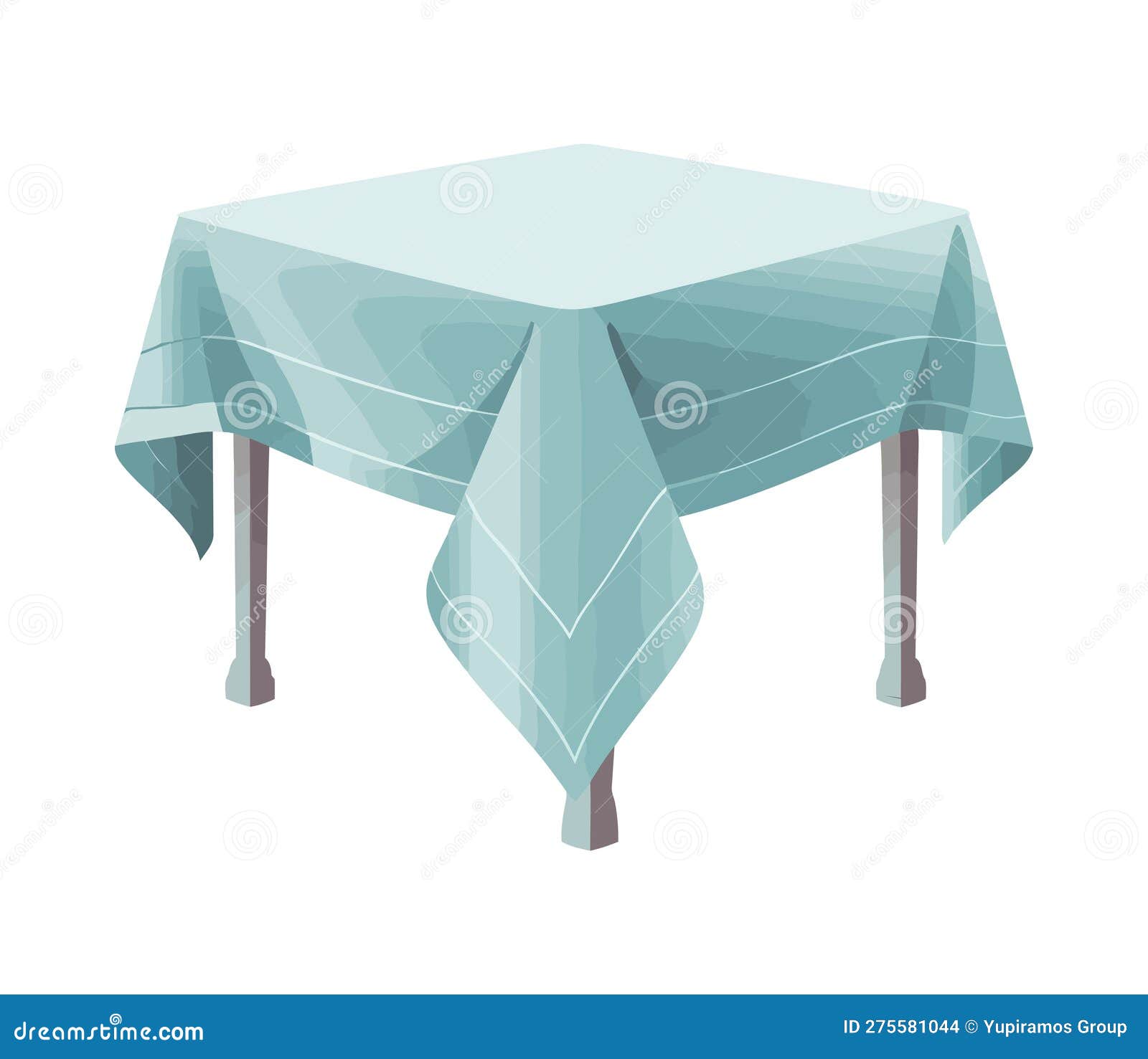Modern Vector Table with Tablecloth Design Stock Vector Illustration