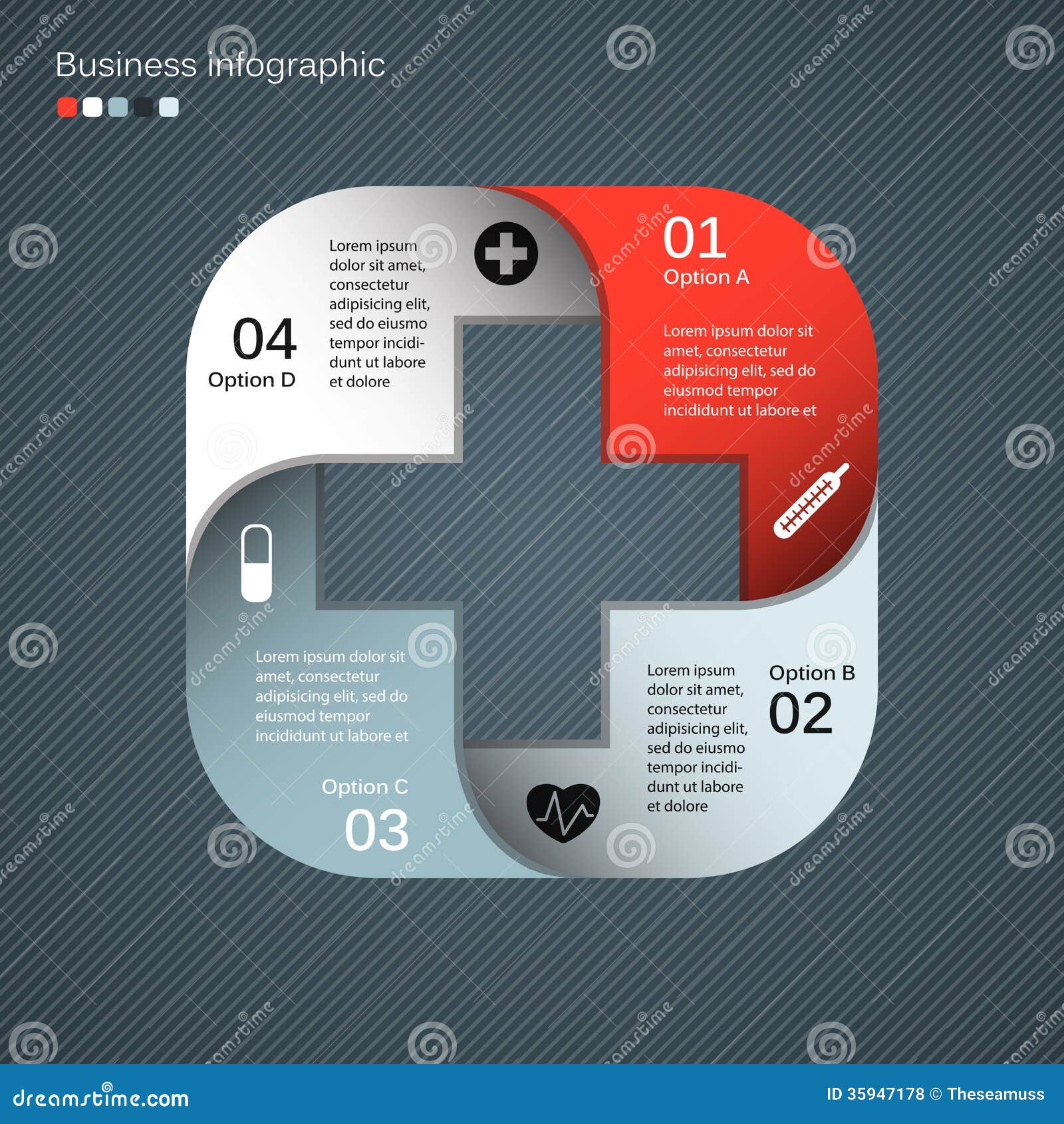 Modern vector template for your medical project. Layout for your options. Can be used for info graphic.