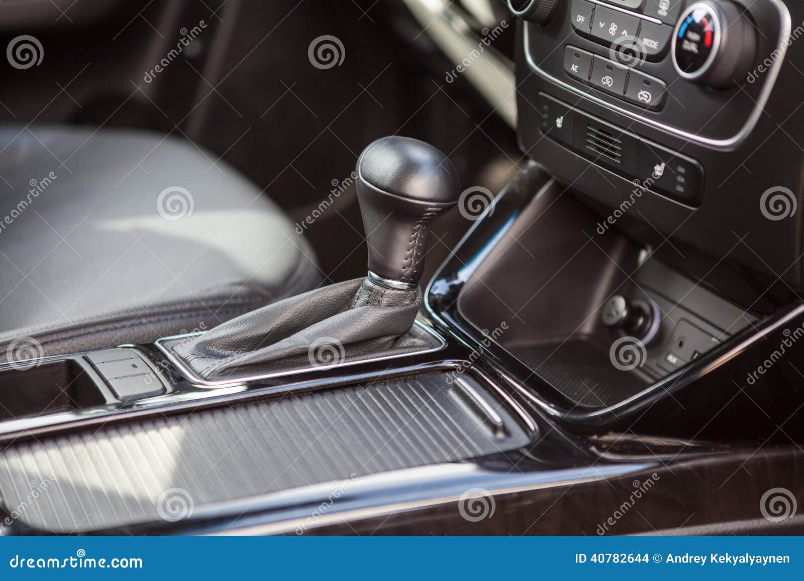 Modern Vehicle Interior with Automatic Gear Shift Stock Photo Image