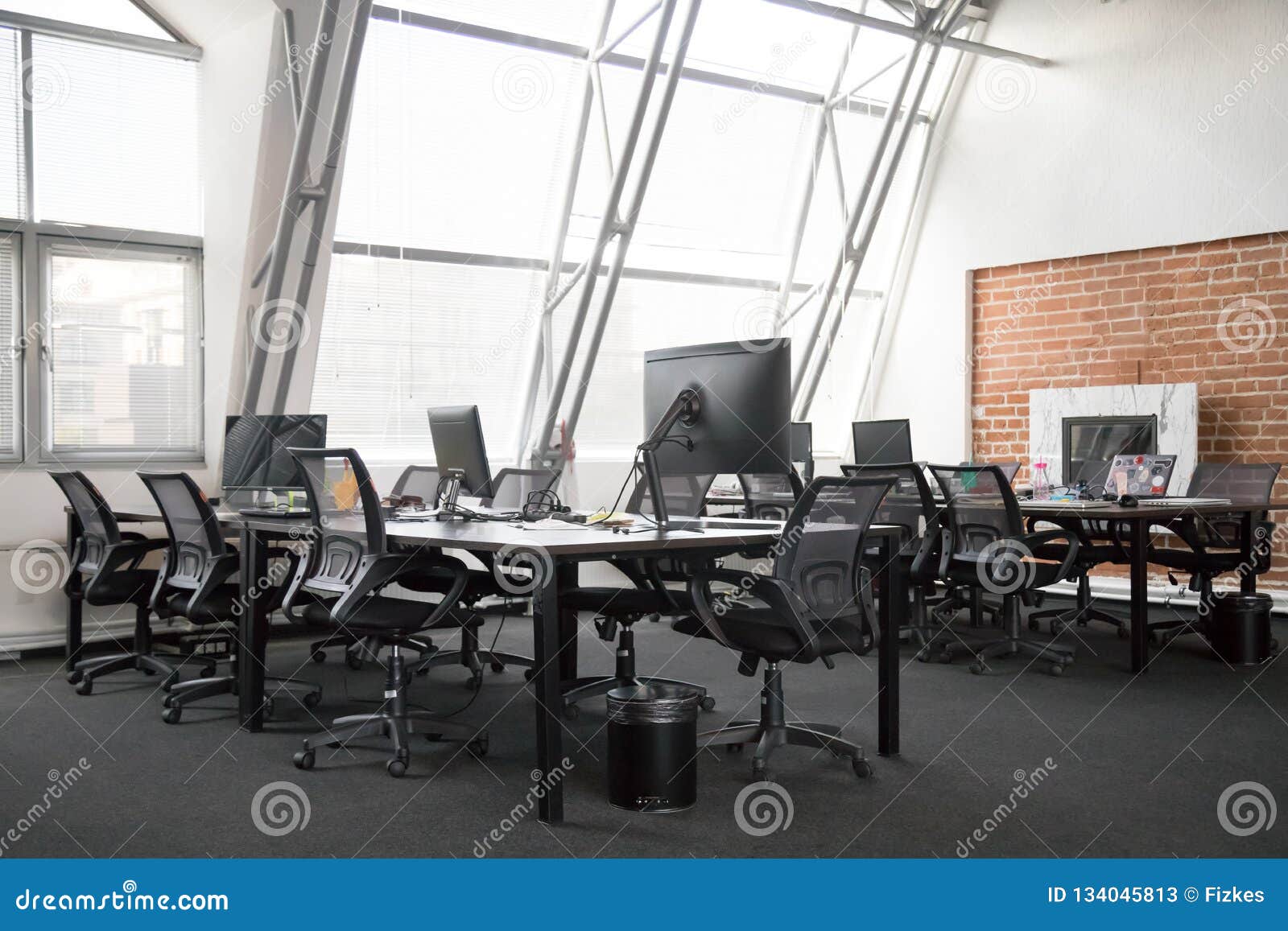 Modern View Of Empty Office Space Interior Stock Image Image Of Company Modern