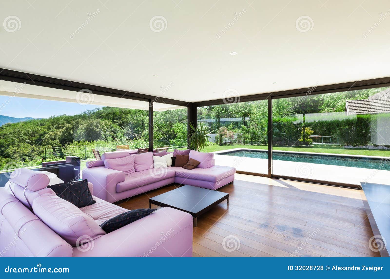 Modern villa, interior stock photo. Image of frame, ceiling - 32028728