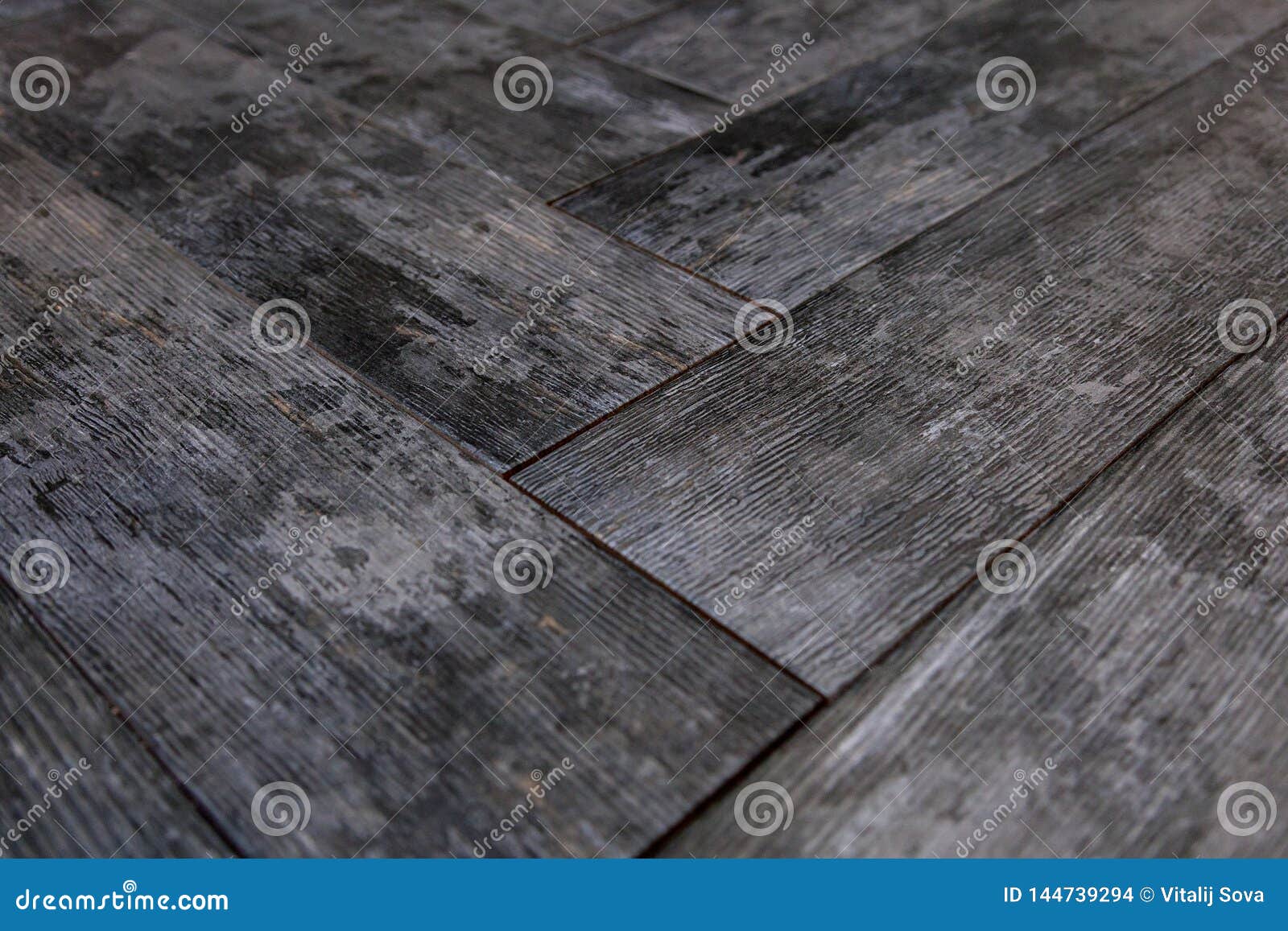 Modern Vinyl Floor With Old Wood Imitation Stock Photo Image Of