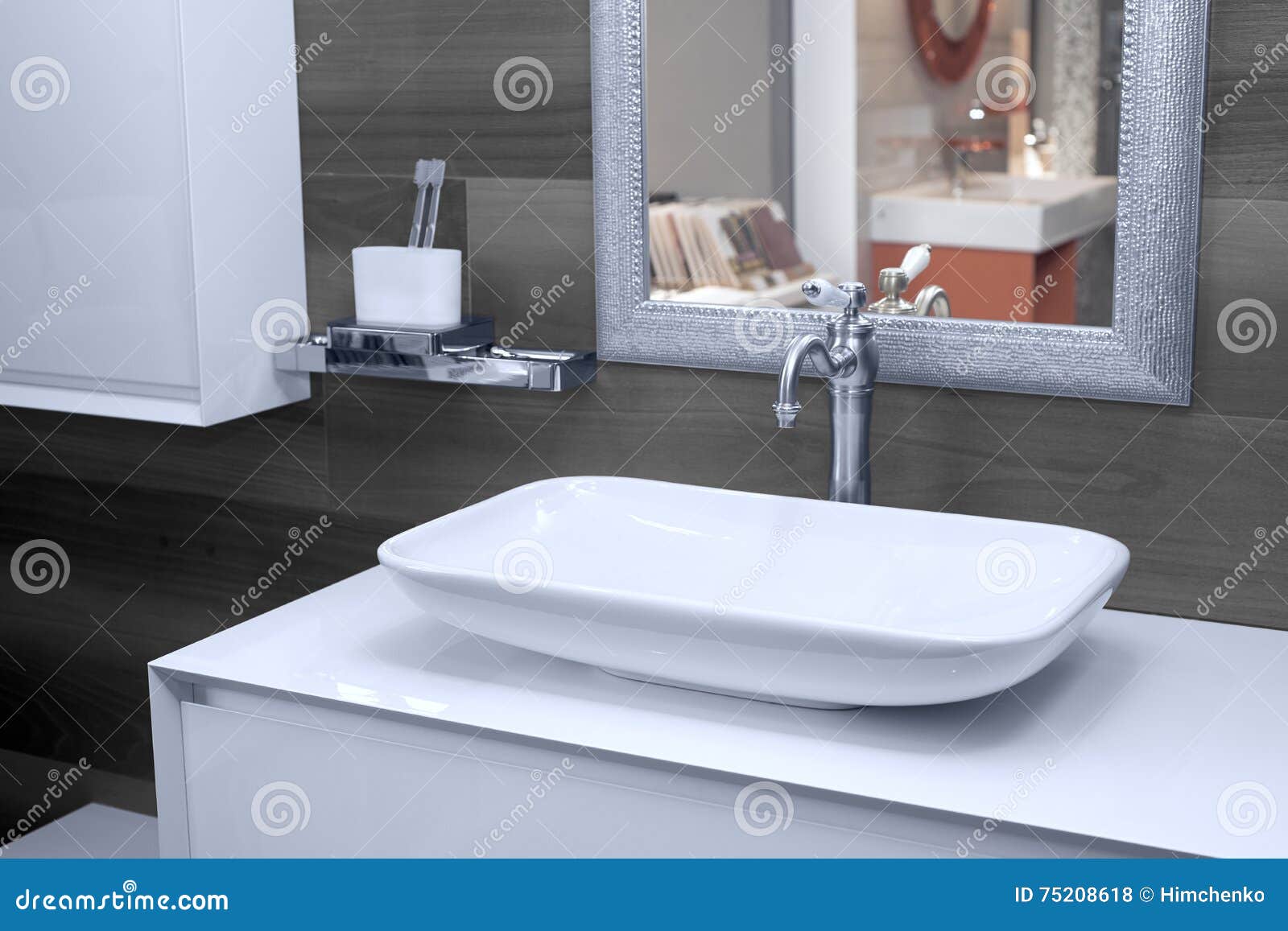 Modern Wash Basin in the Bathroom Stock Photo Image of interior