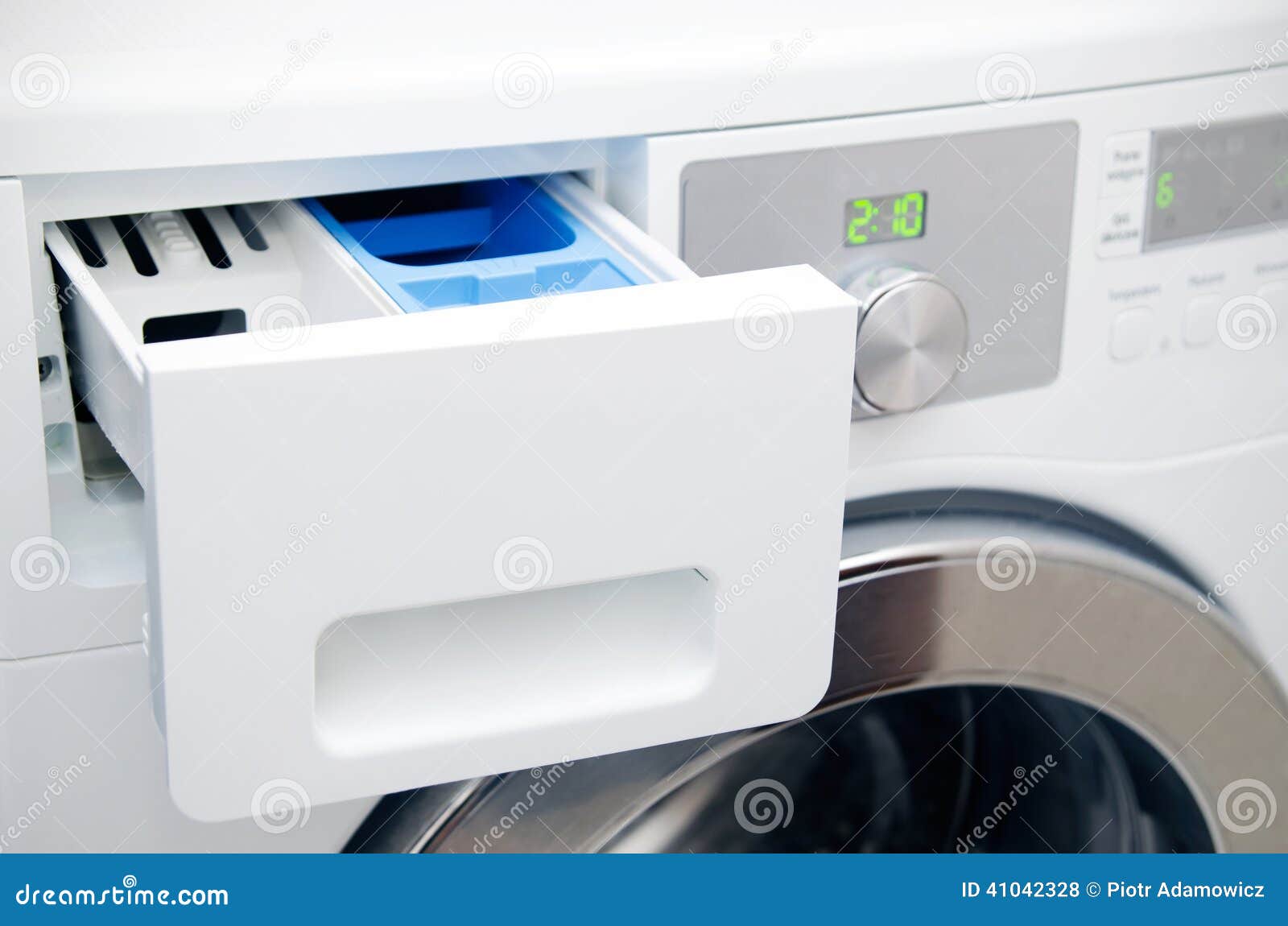 Modern Washing Machine Drawer Stock Photo Image of detergent, open 41042328