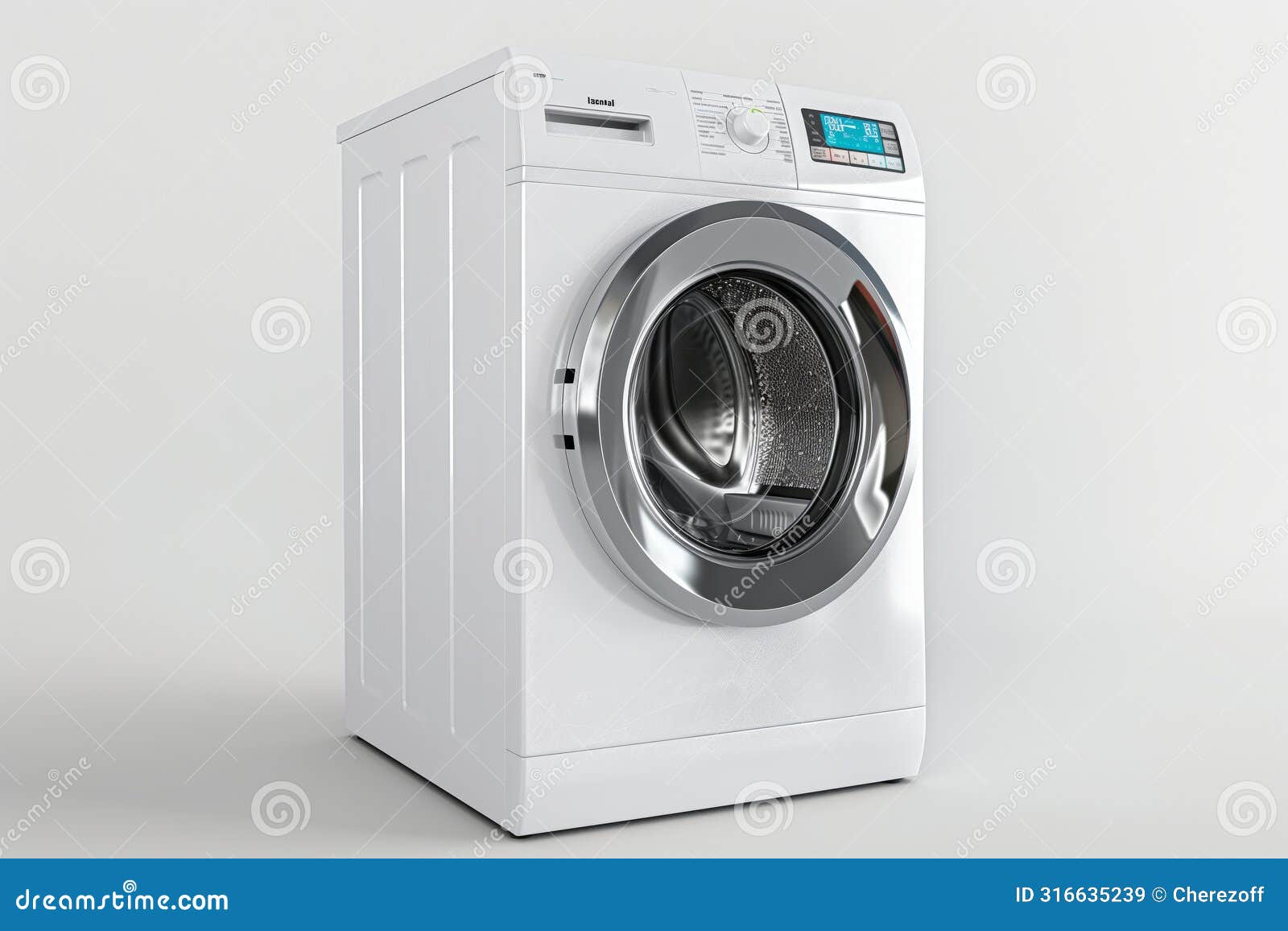 modern washing machine on white background