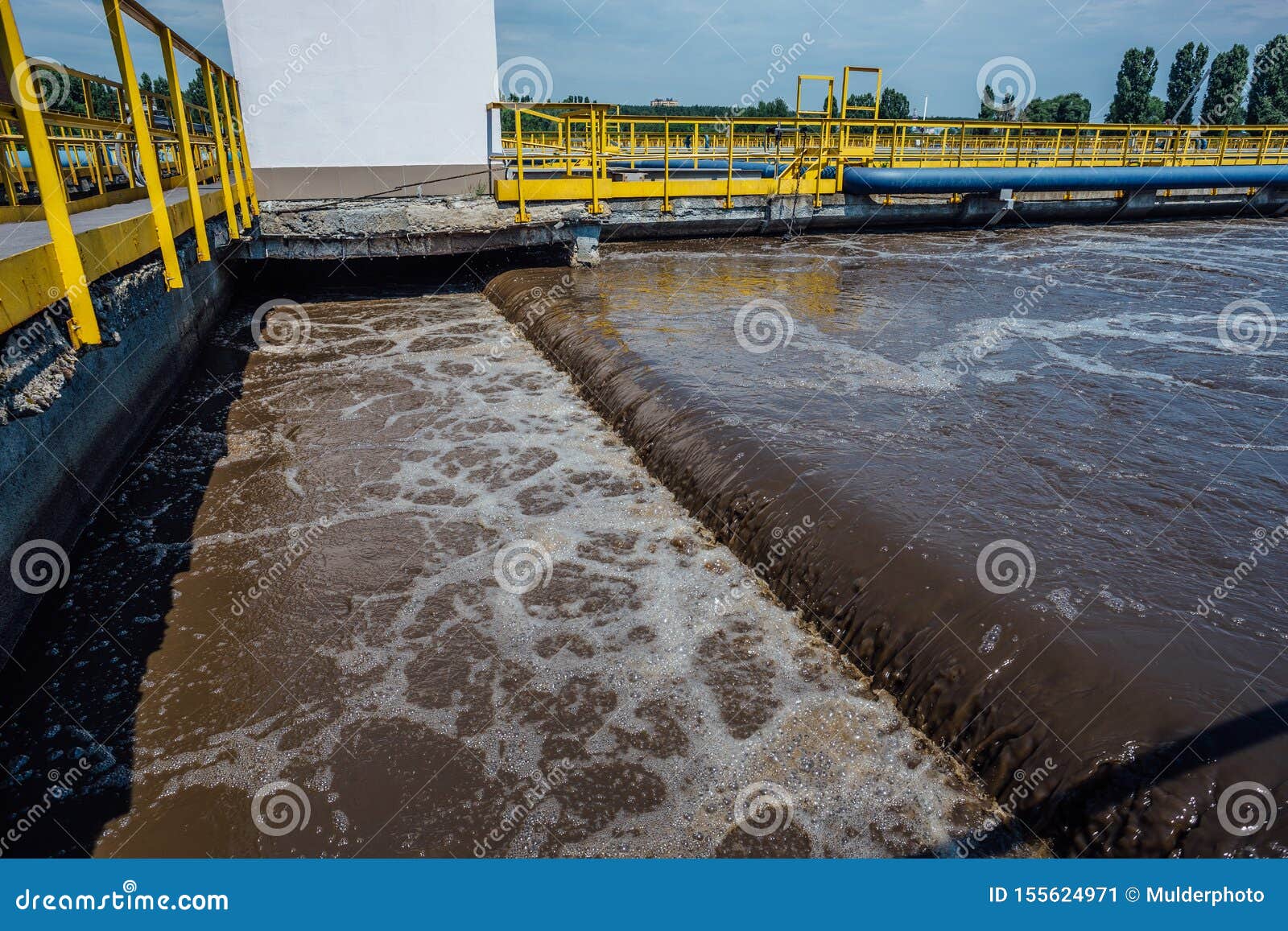 Modern Wastewater Treatment Plant. Tanks for Aeration and Biological ...