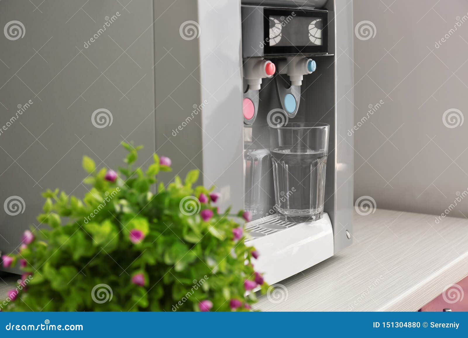 Modern Water Cooler with Glass on Kitchen Table Stock Photo Image of