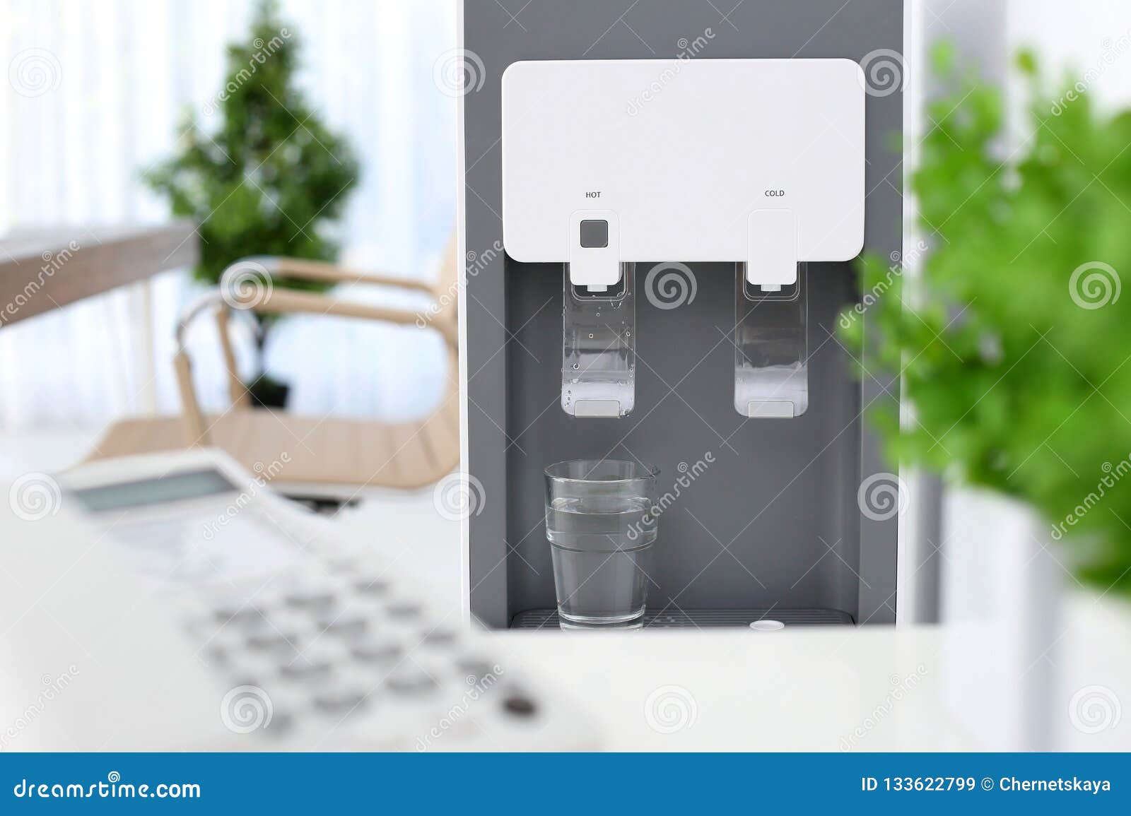 Modern Water Cooler with Glass in Office Stock Image Image of