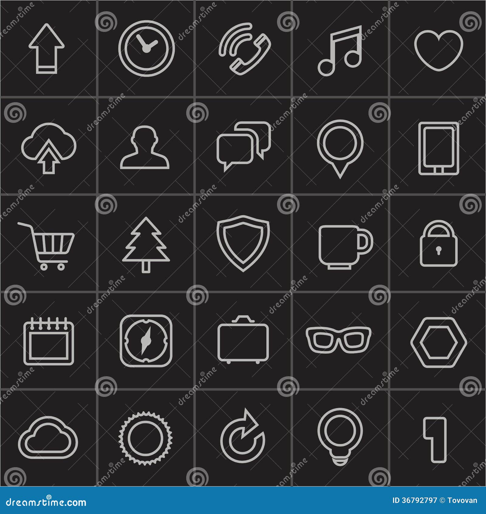 Modern Web Icons Collection Stock Vector - Illustration of phone, bulb ...