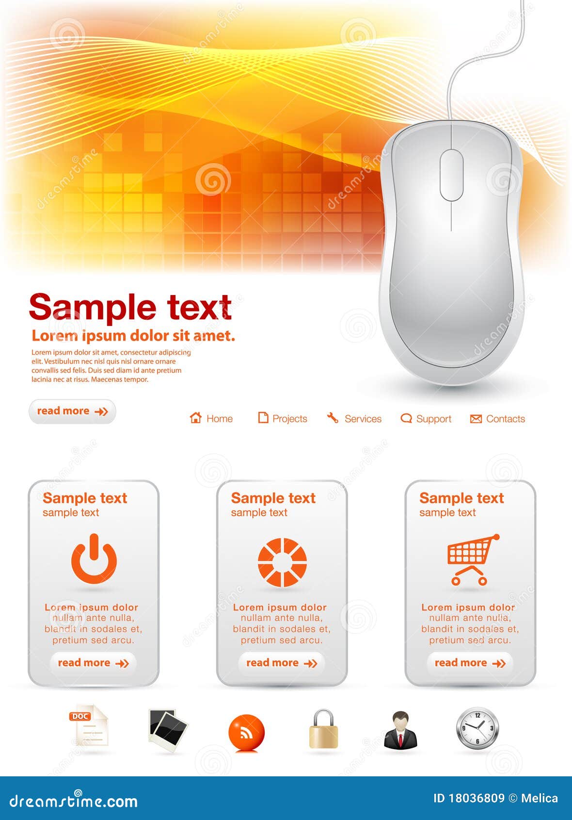 Modern website template stock vector. Illustration of menu - 18036809