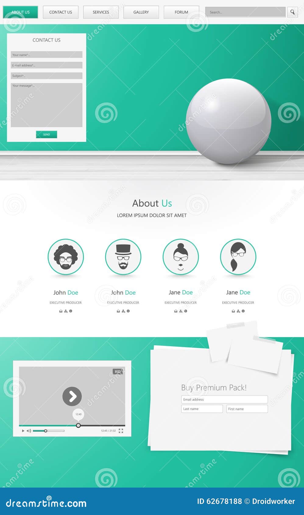 Modern Website Template Design Stock Illustration - Illustration of