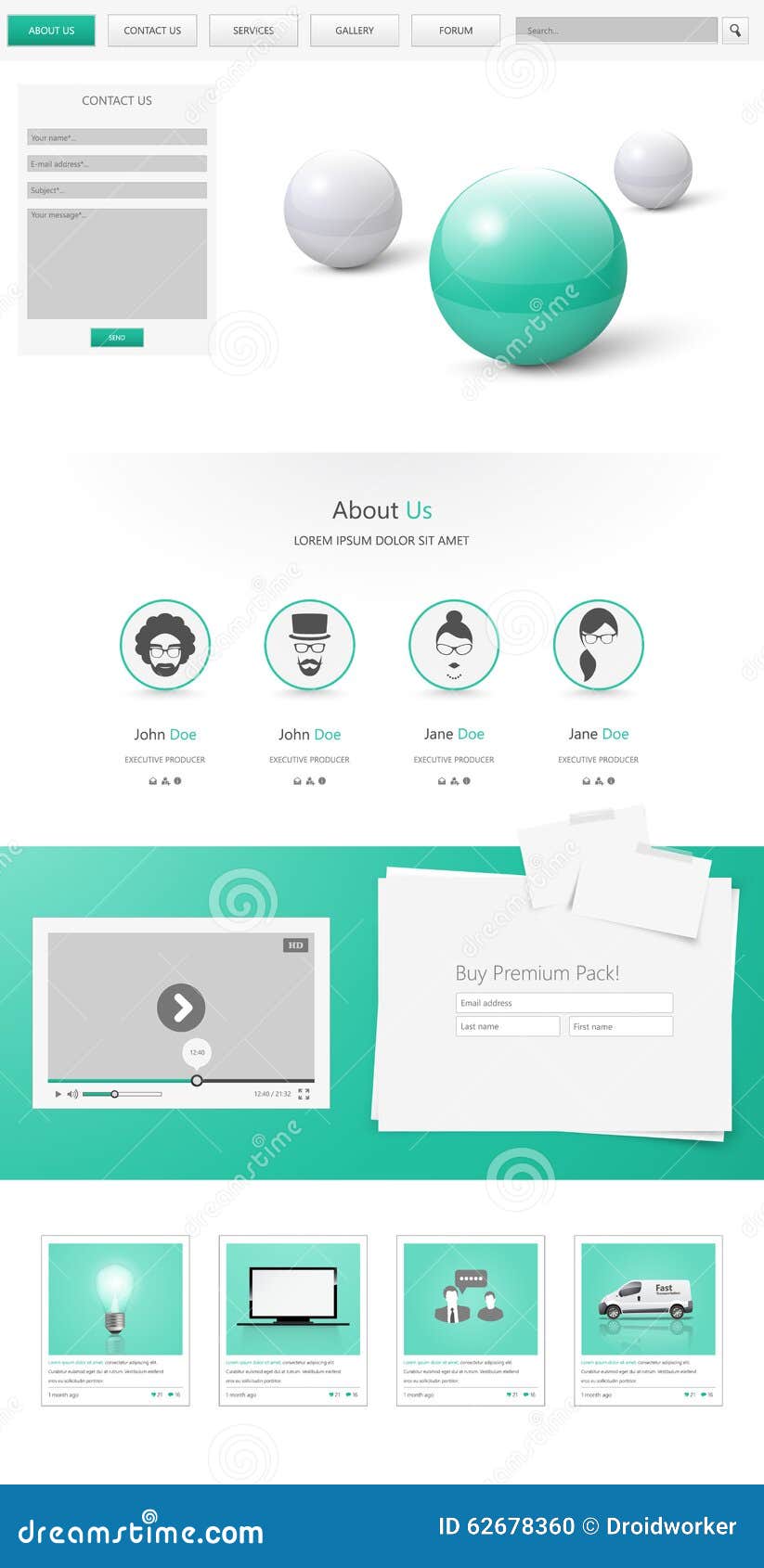 Modern Website Template Design Stock Illustration - Illustration of