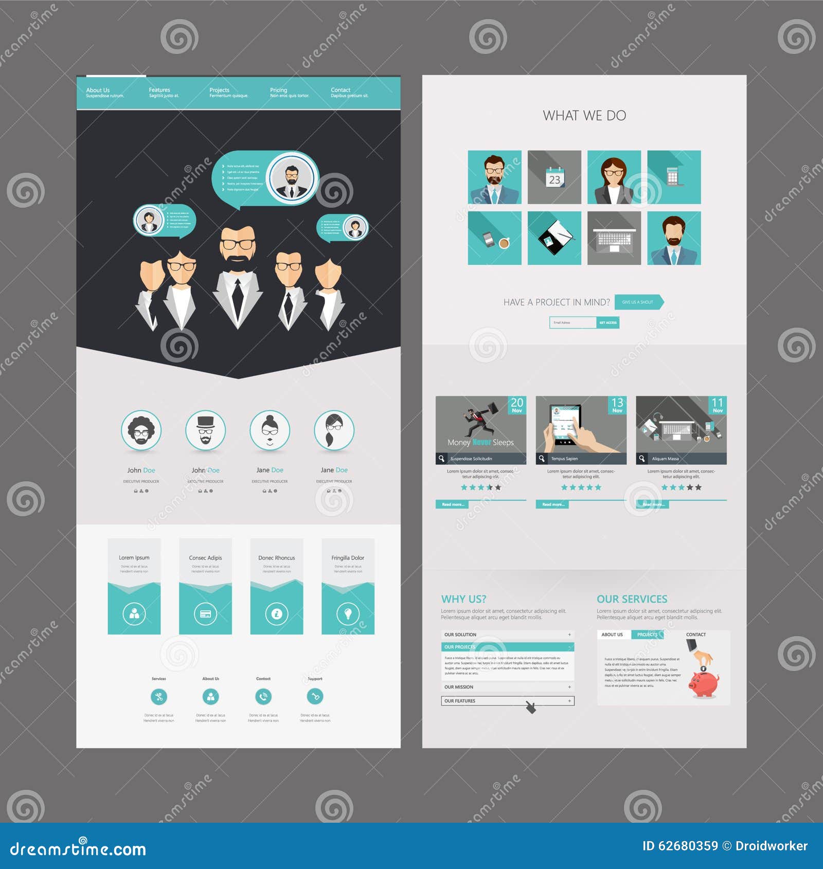 Modern Website Template Design Vector Eps 10