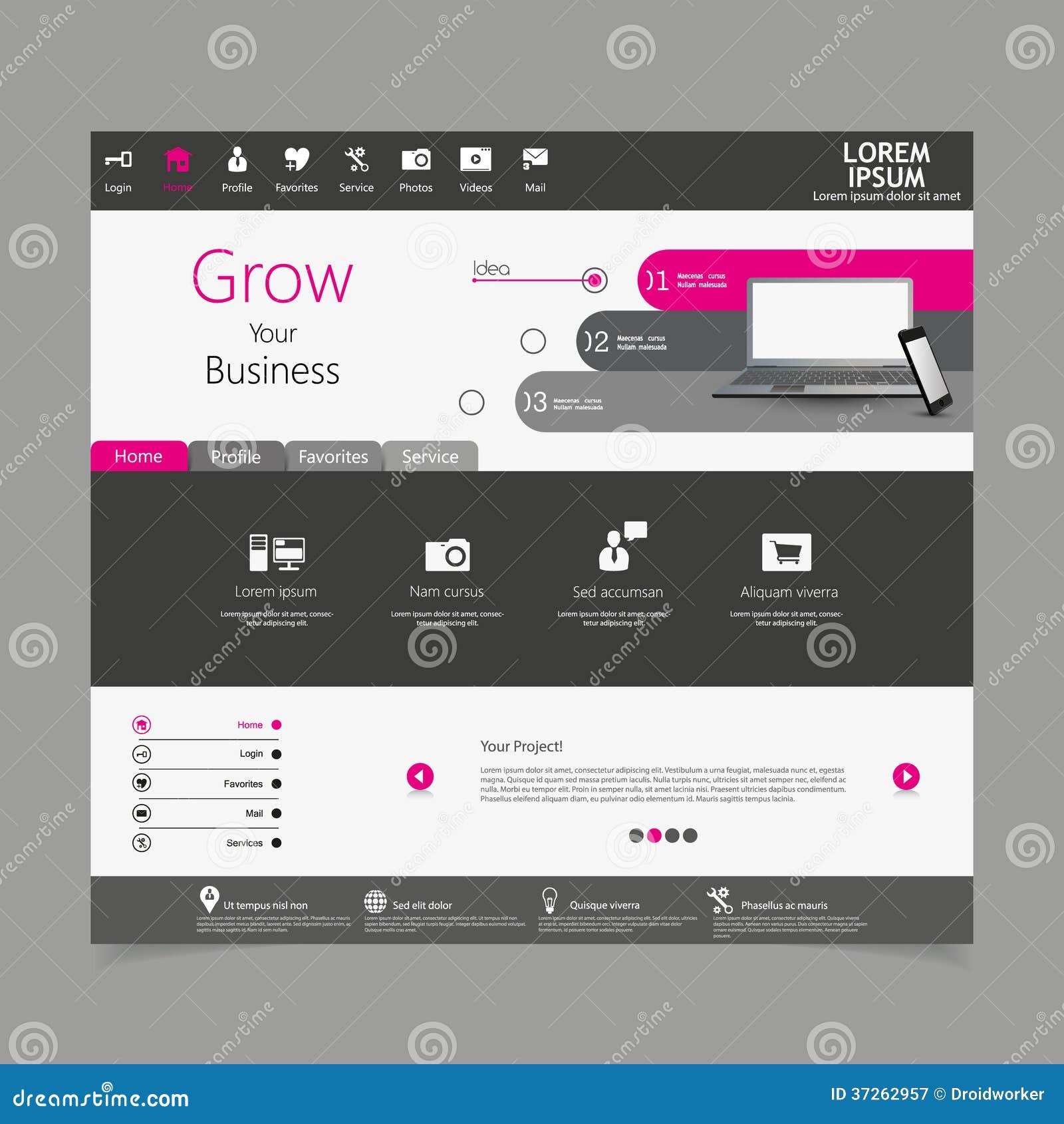 Modern Website Template stock vector. Illustration of contemporary