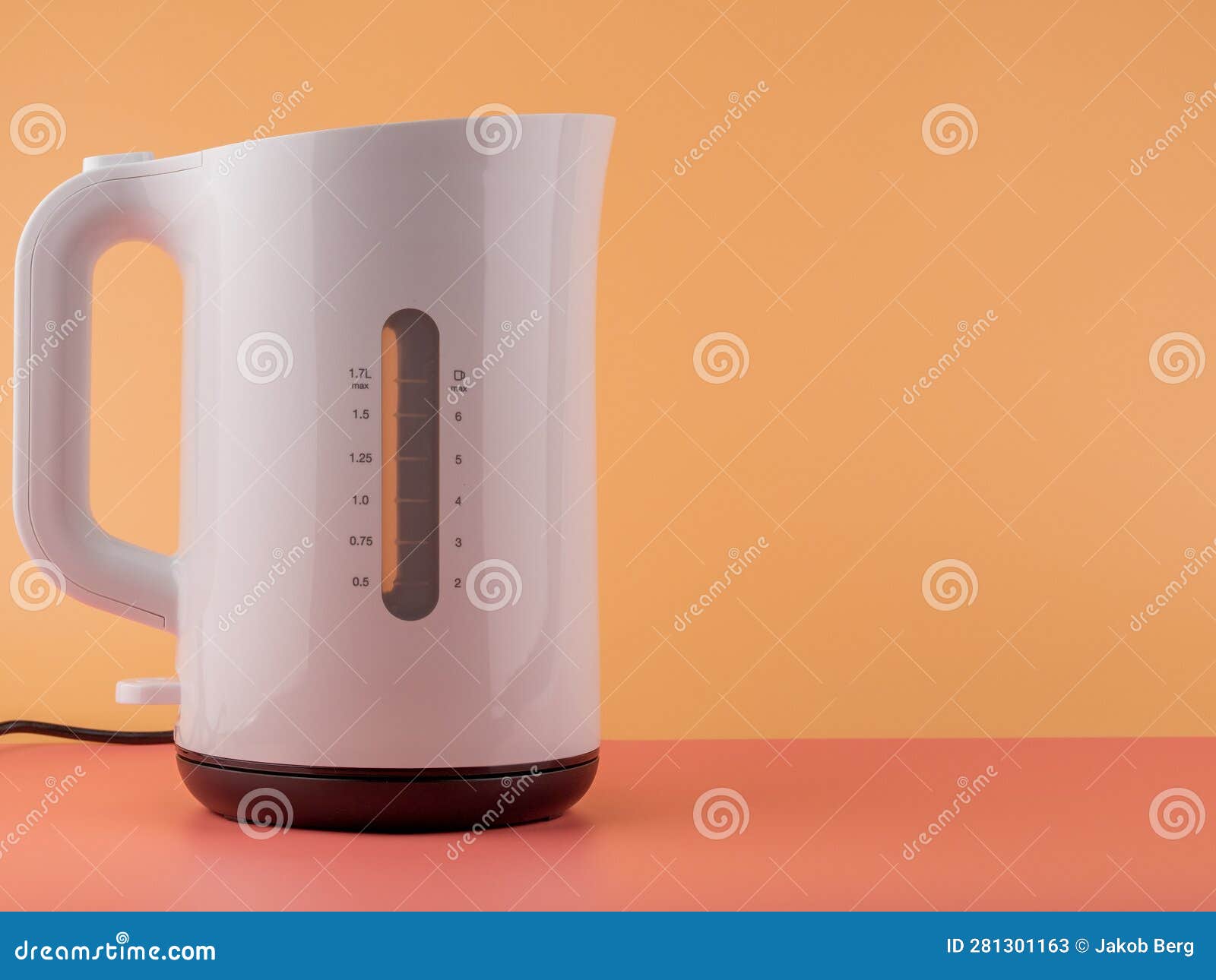 Modern White Plastic Electric Kettle. Stock Image Image of