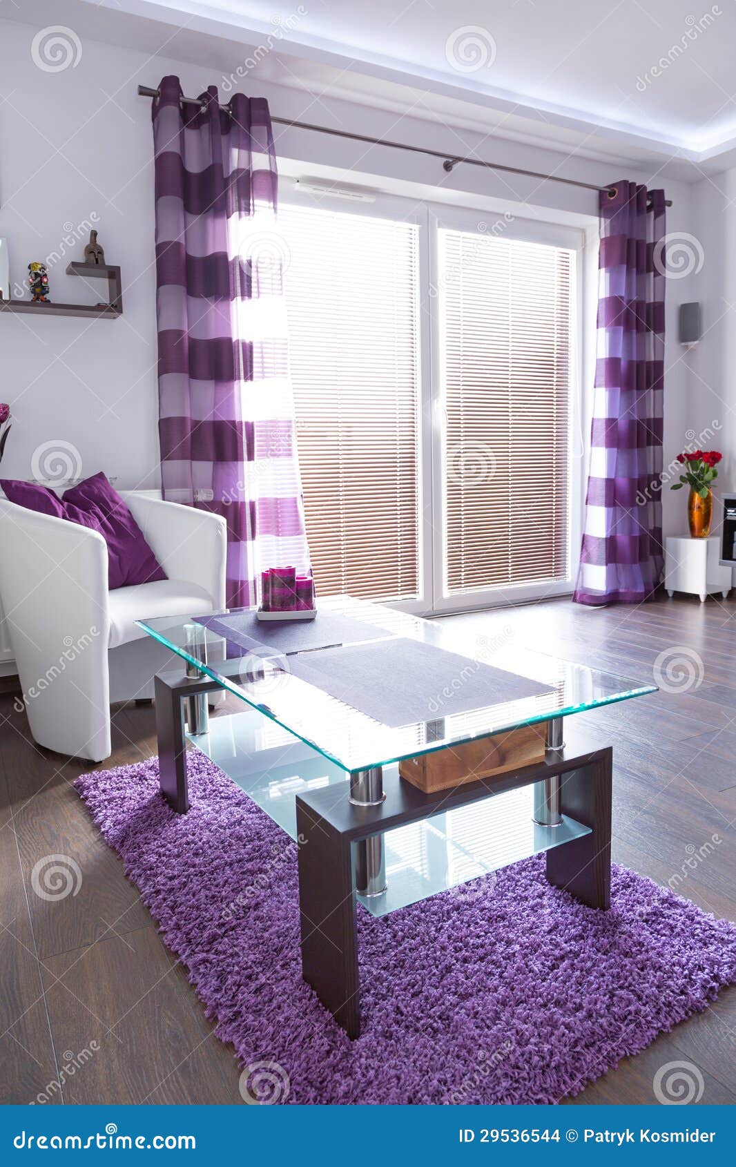 Modern White And Purple Living Room Interior Stock Images Image