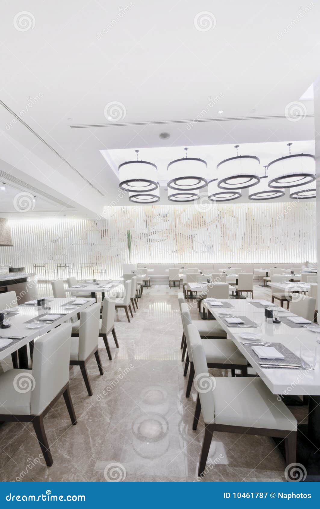 Modern White Restaurant Interior Royalty Free Stock 