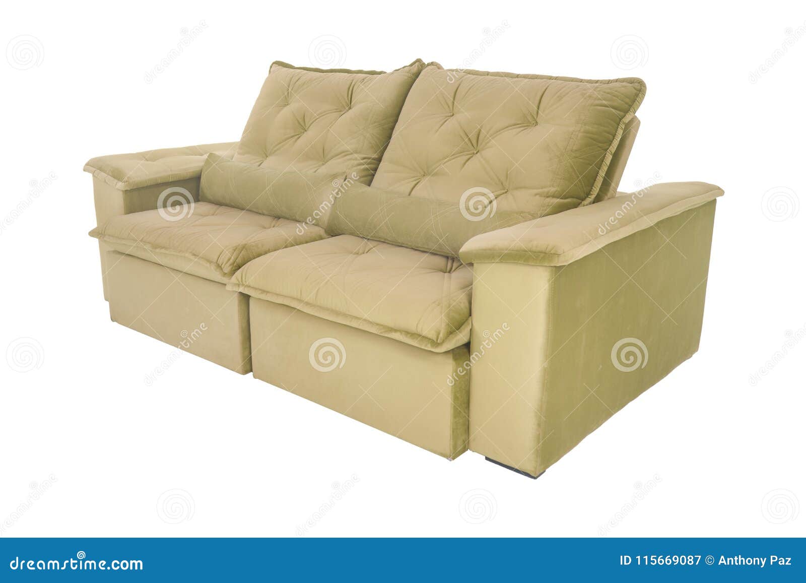 Modern White Suede Couch Sofa Isolated Stock Image Image of