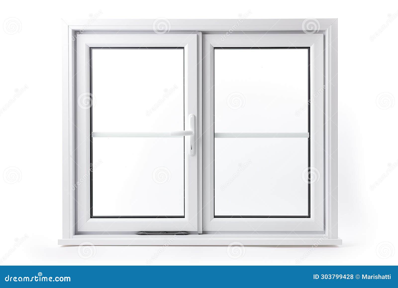 modern white window frame  on white background