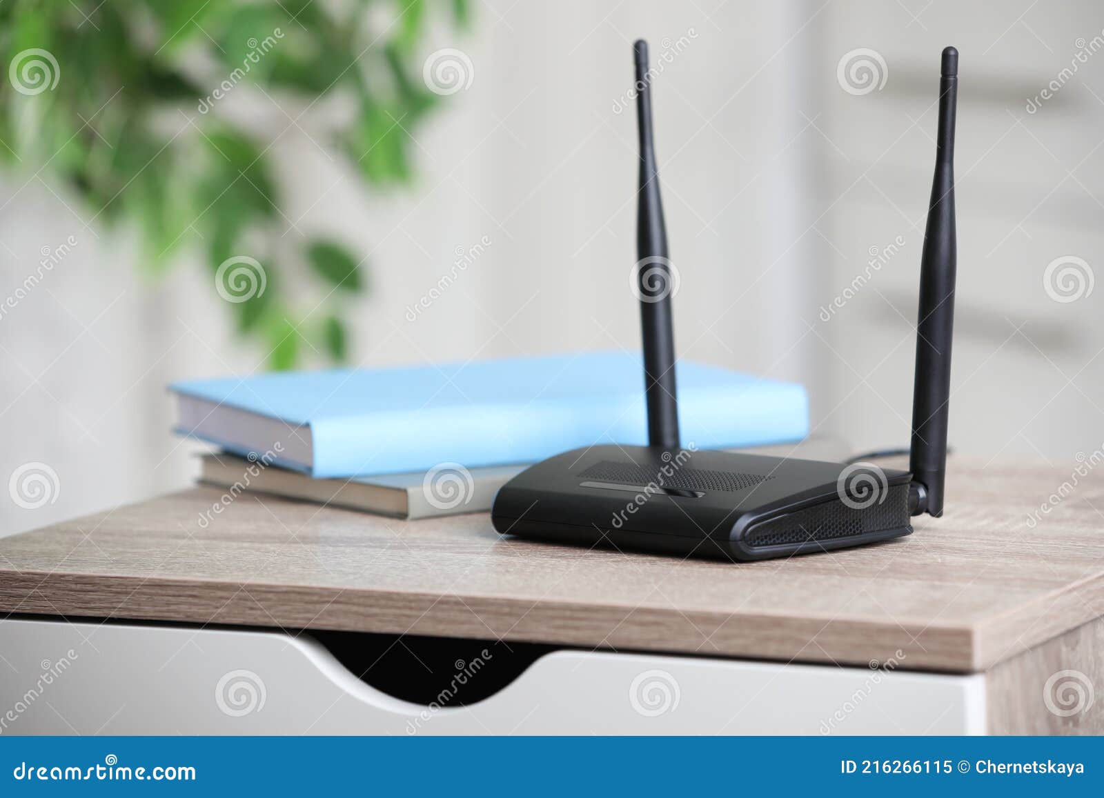 Modern WiFi Router Indoors. Space for Text Stock Image Image of