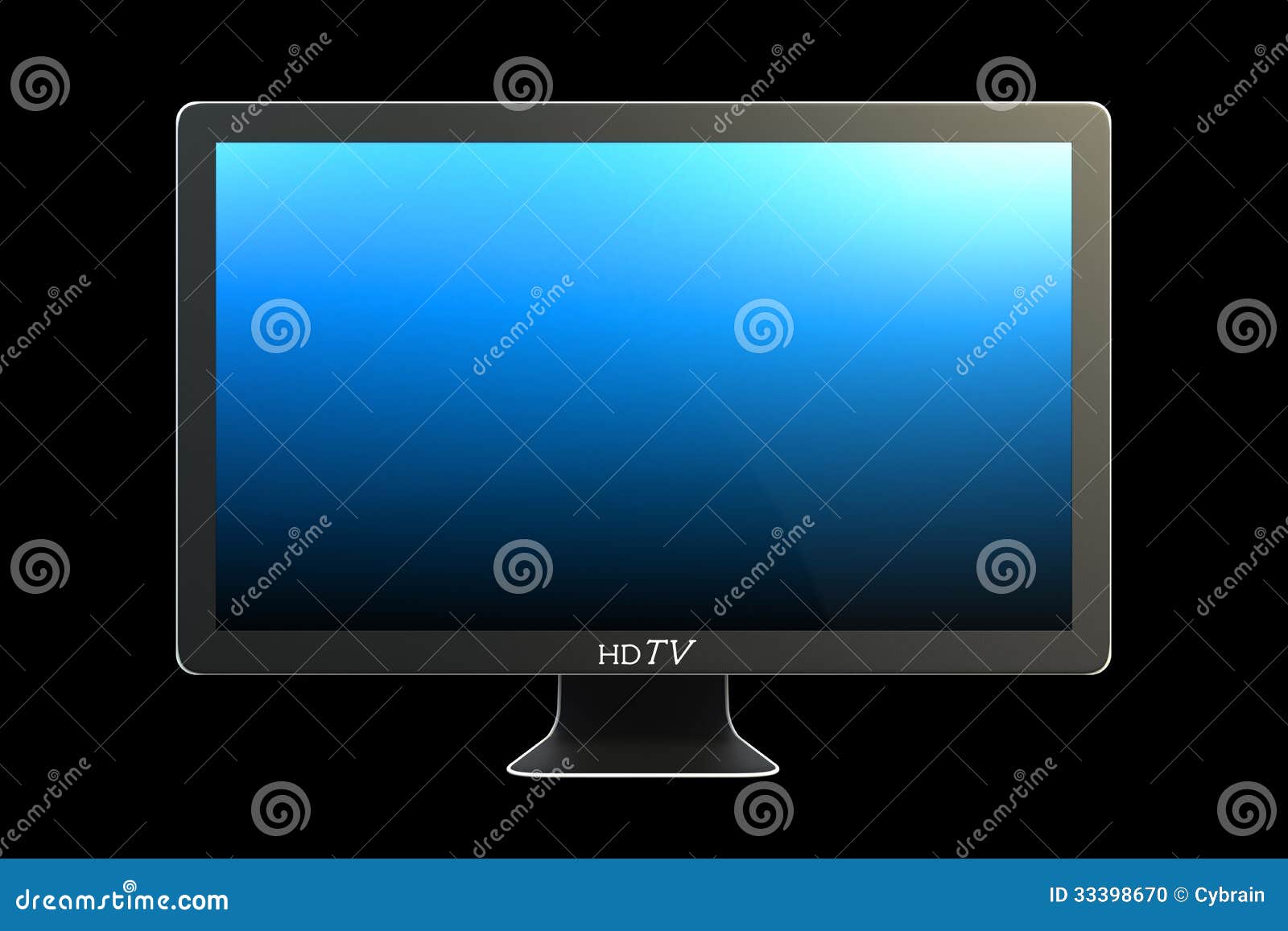 Modern Widescreen TV With Blue Screen Stock Photo Image 33398670