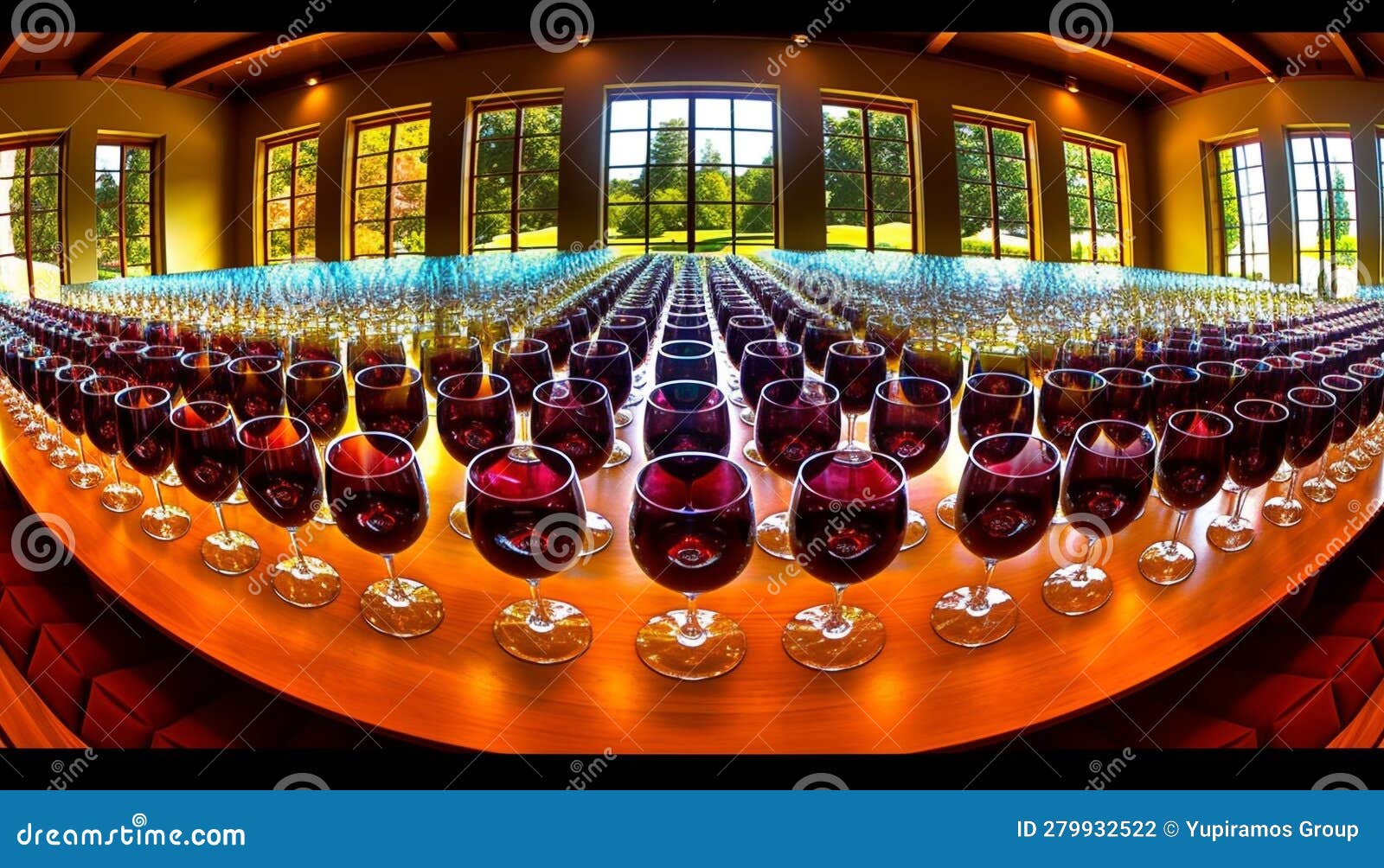 A Modern Winery in a Row, with Elegant Wine Bottles Generated by AI