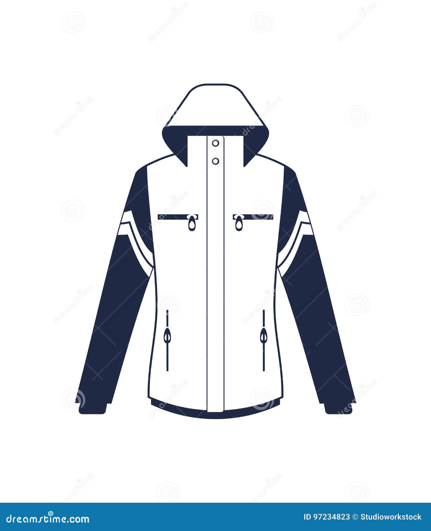 Download Modern Winter Jacket Isolated Vector Icon Stock Vector - Illustration of vest, trekking: 97234823
