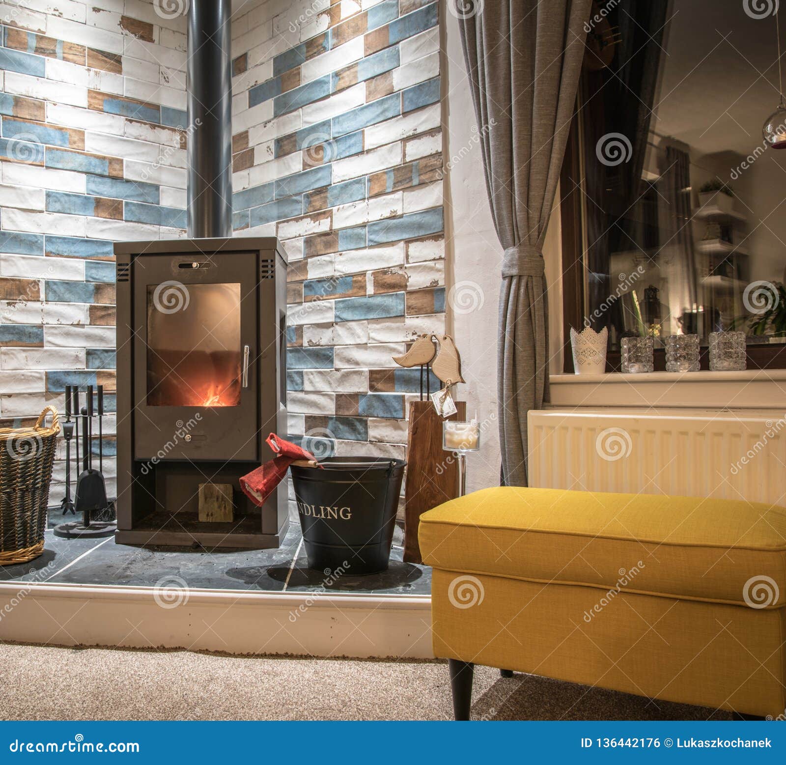 Modern Wood Burning Stove in the House Stock Photo Image of cosy
