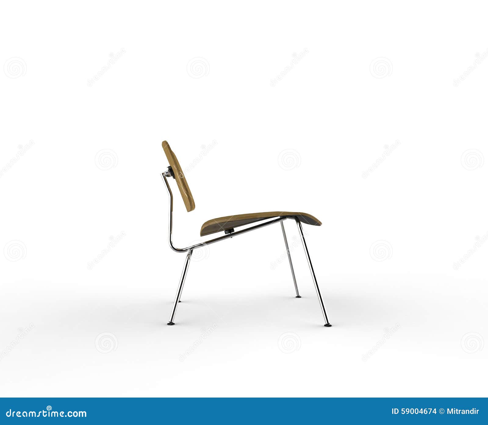 Modern Wooden Chair Side View Stock Illustration Illustration of view