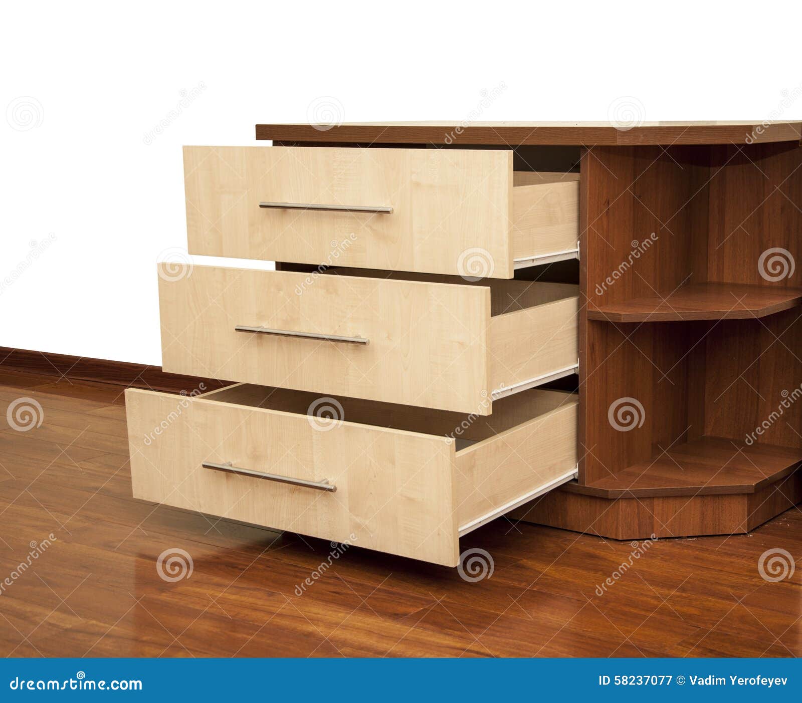 Modern wooden nightstand stock image. Image of classic 58237077