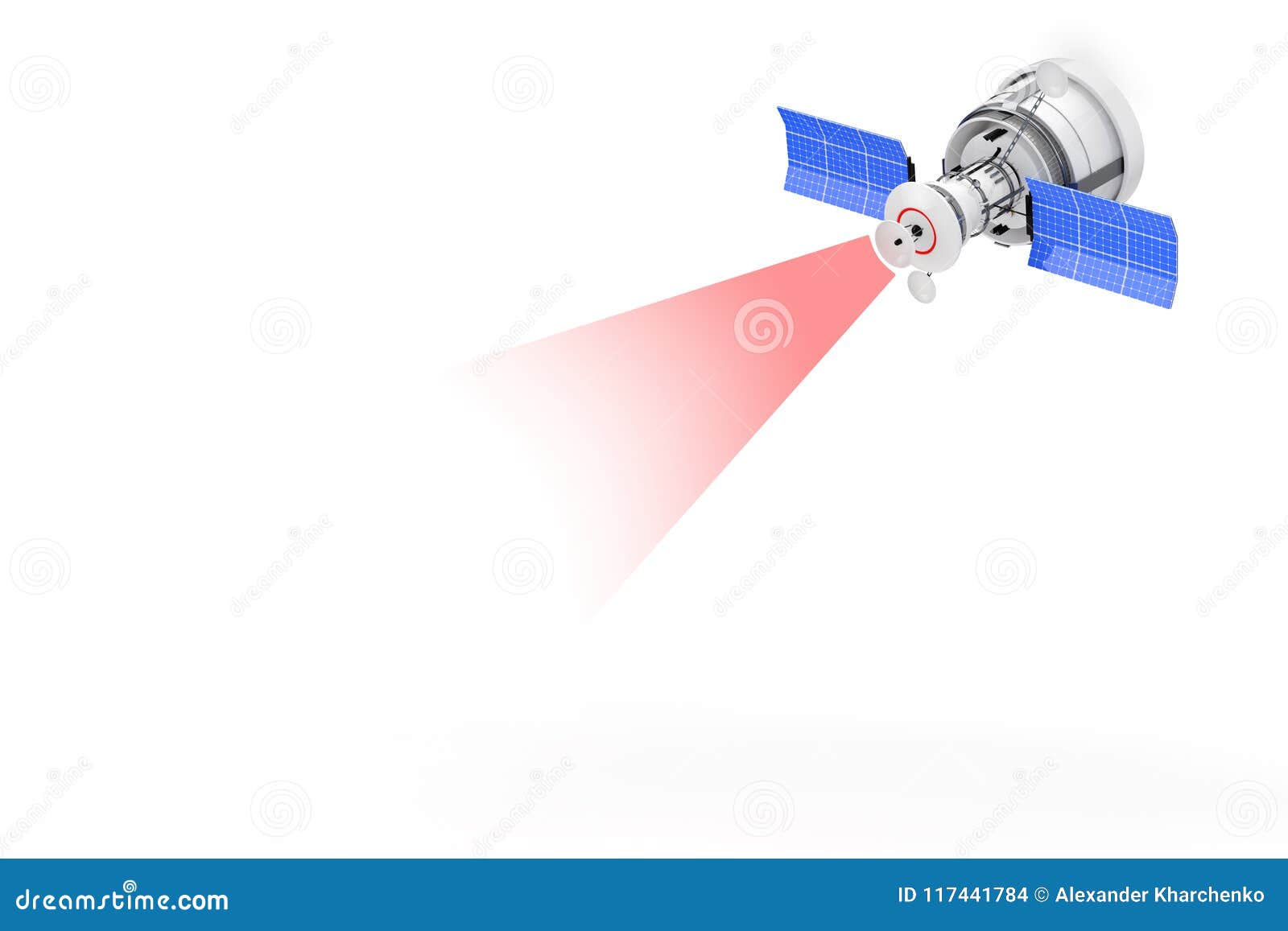 modern world global navigation satelite with broadcasting ray si