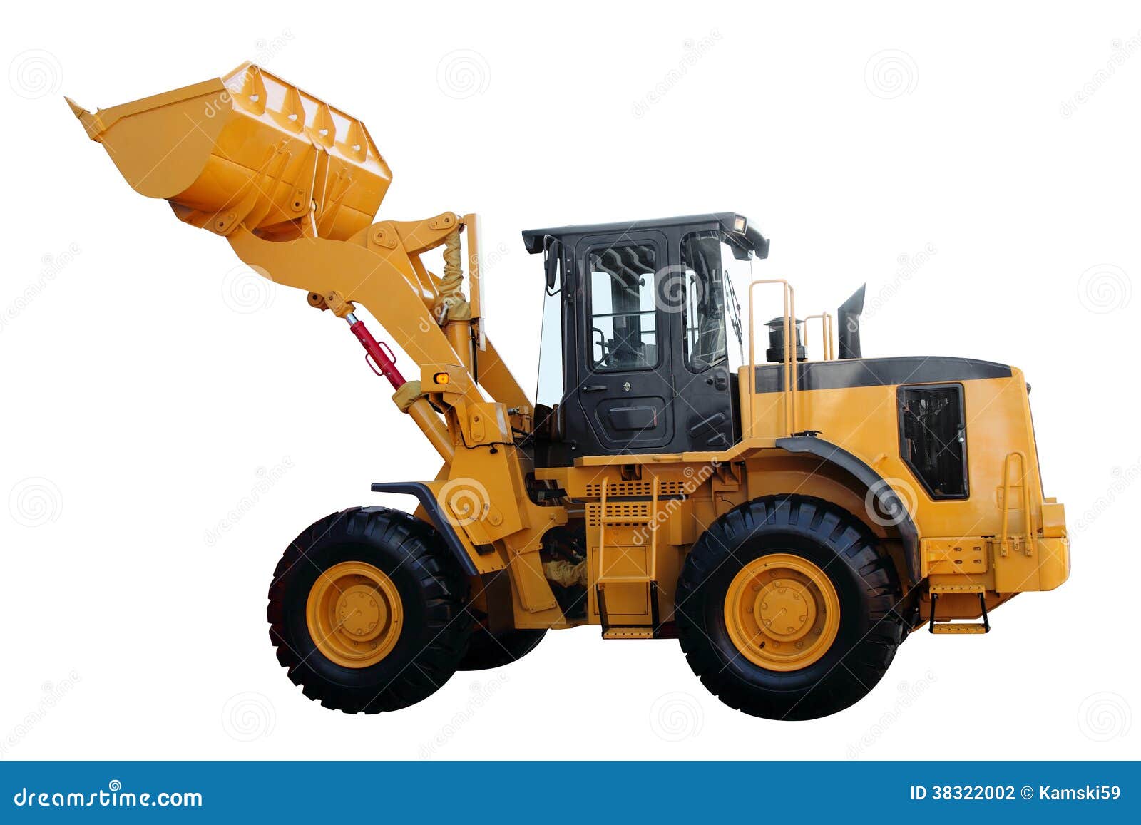 Modern yellow tractor stock photo. Image of ladle, shovel 38322002