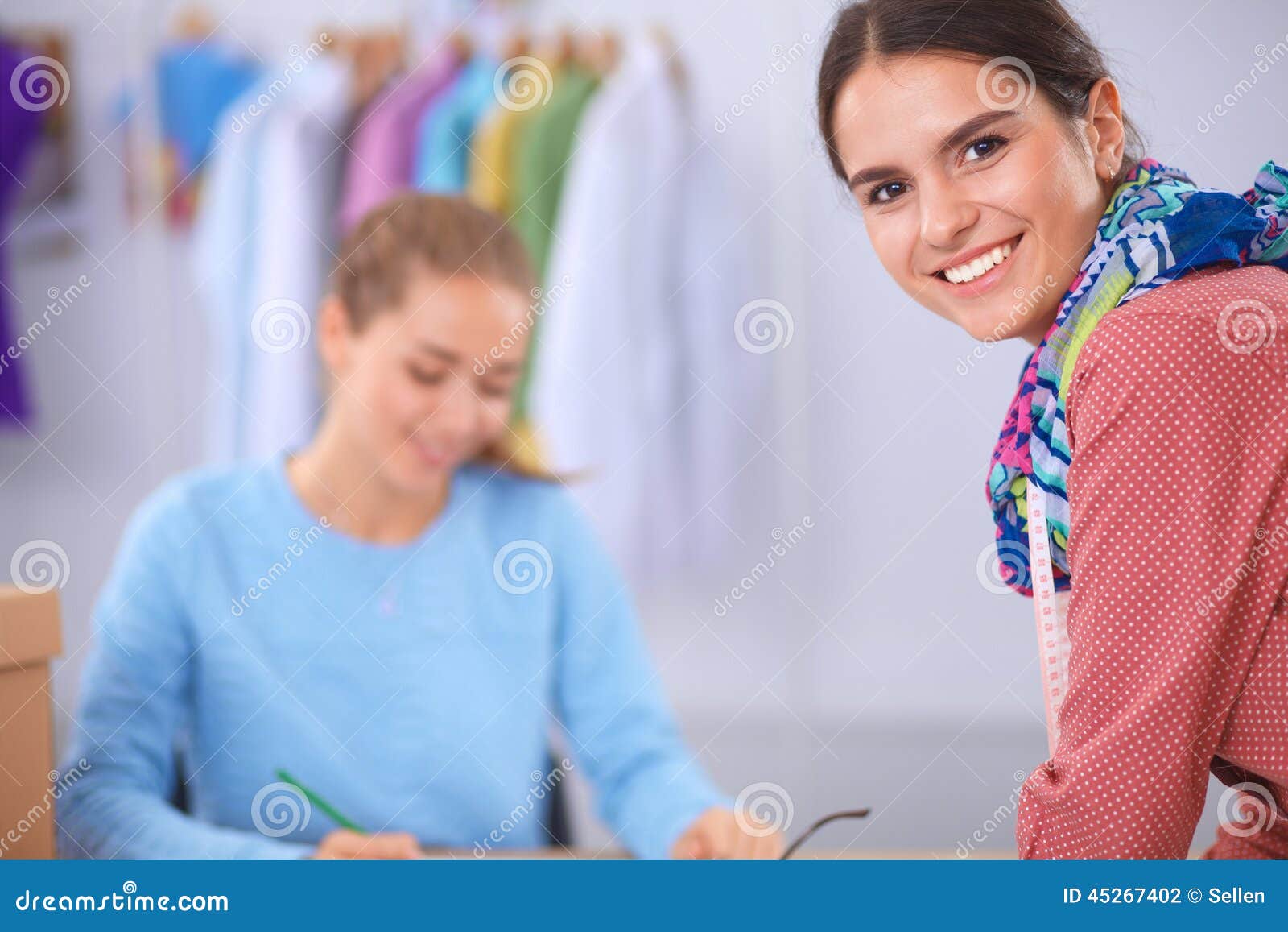 Modern Young Fashion Designers Working at Studio. Stock Photo - Image ...