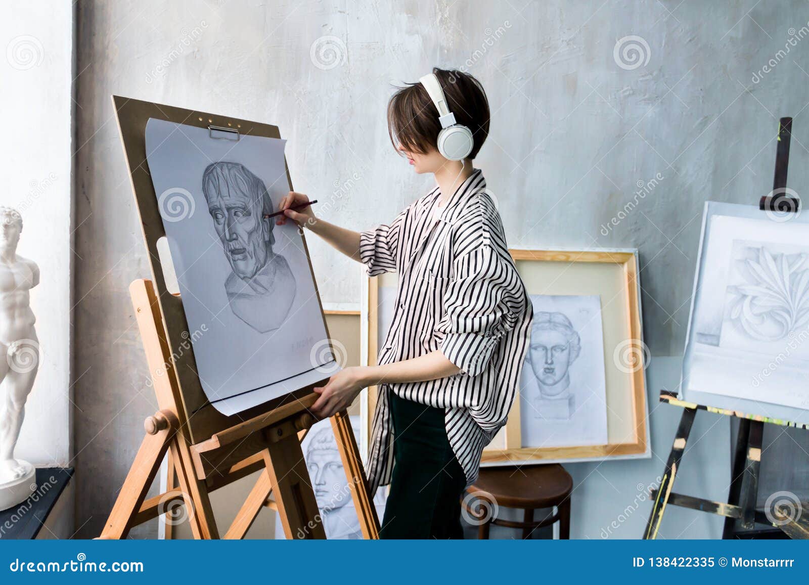Young Student Artist At Art Workplace Stock Image Image