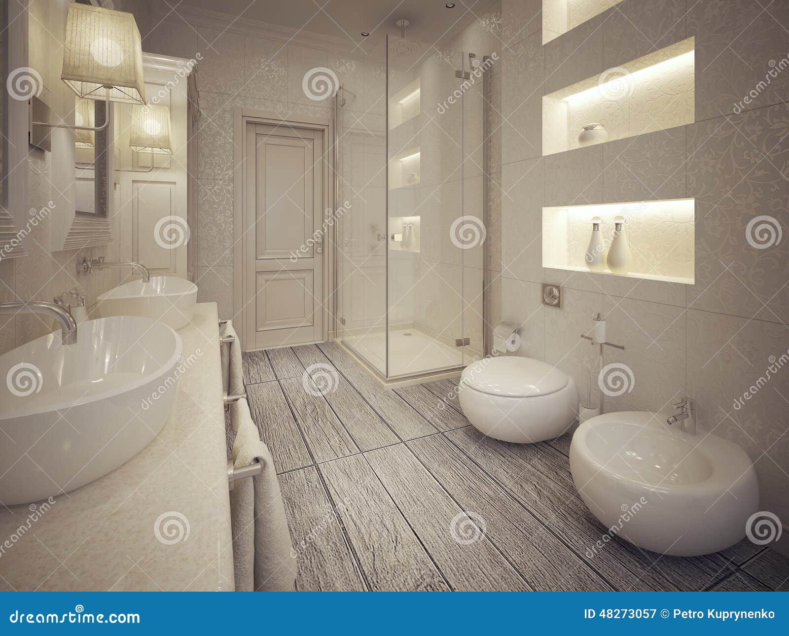 Moderne Art Des Badezimmers Stockbild - Bild von modern, grau: 48273057