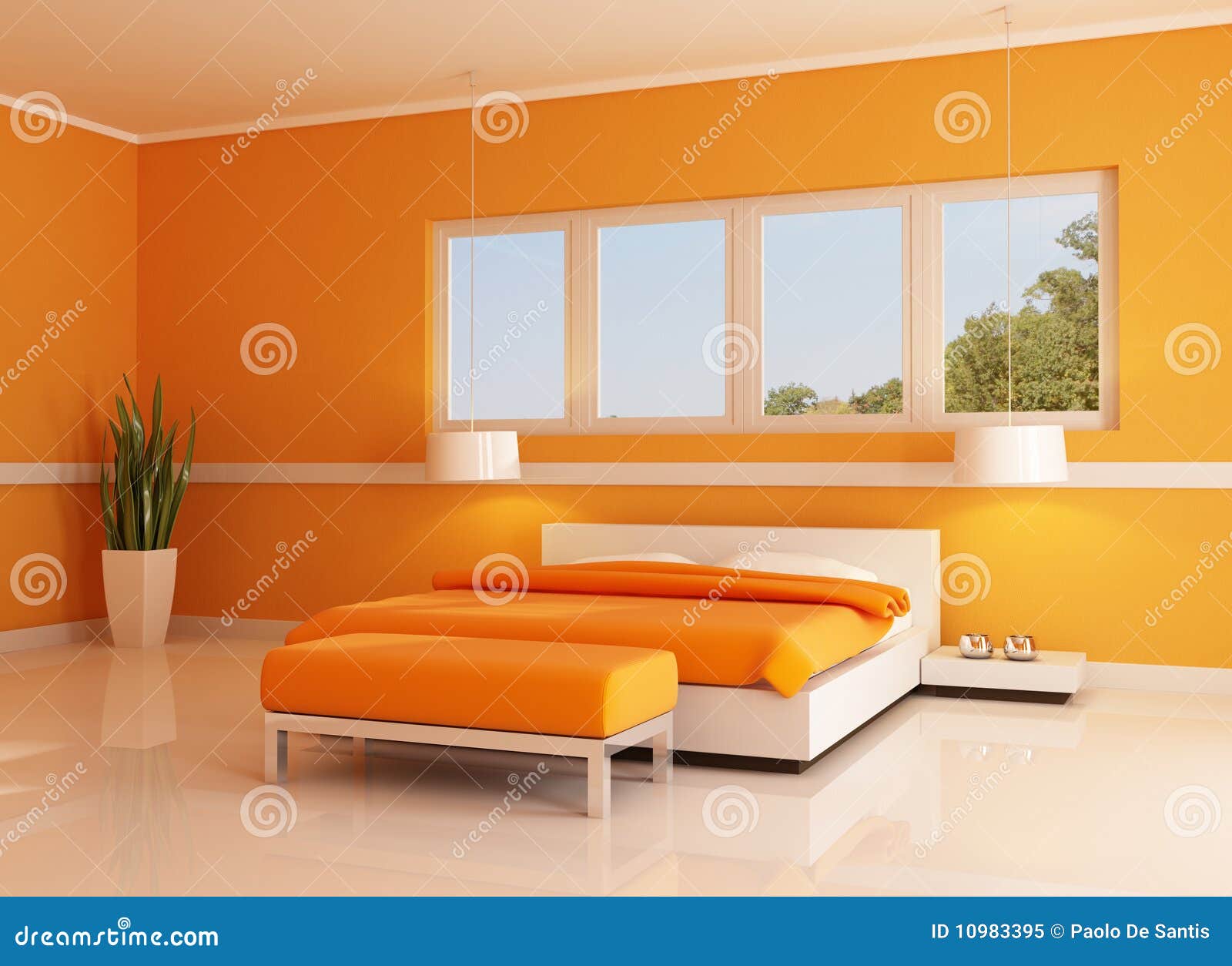 Grote keuken met rode muren en houten plafond. stock fotografie ...