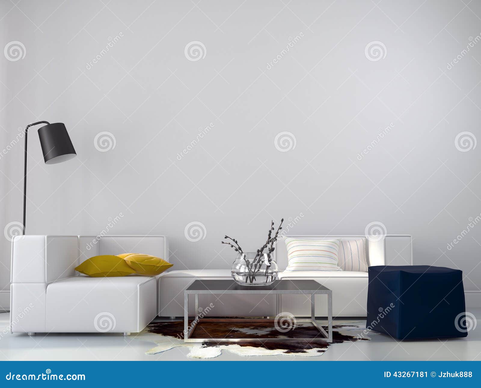 Moderne woonkamer met witte kleuren stock illustratie afbeelding ...