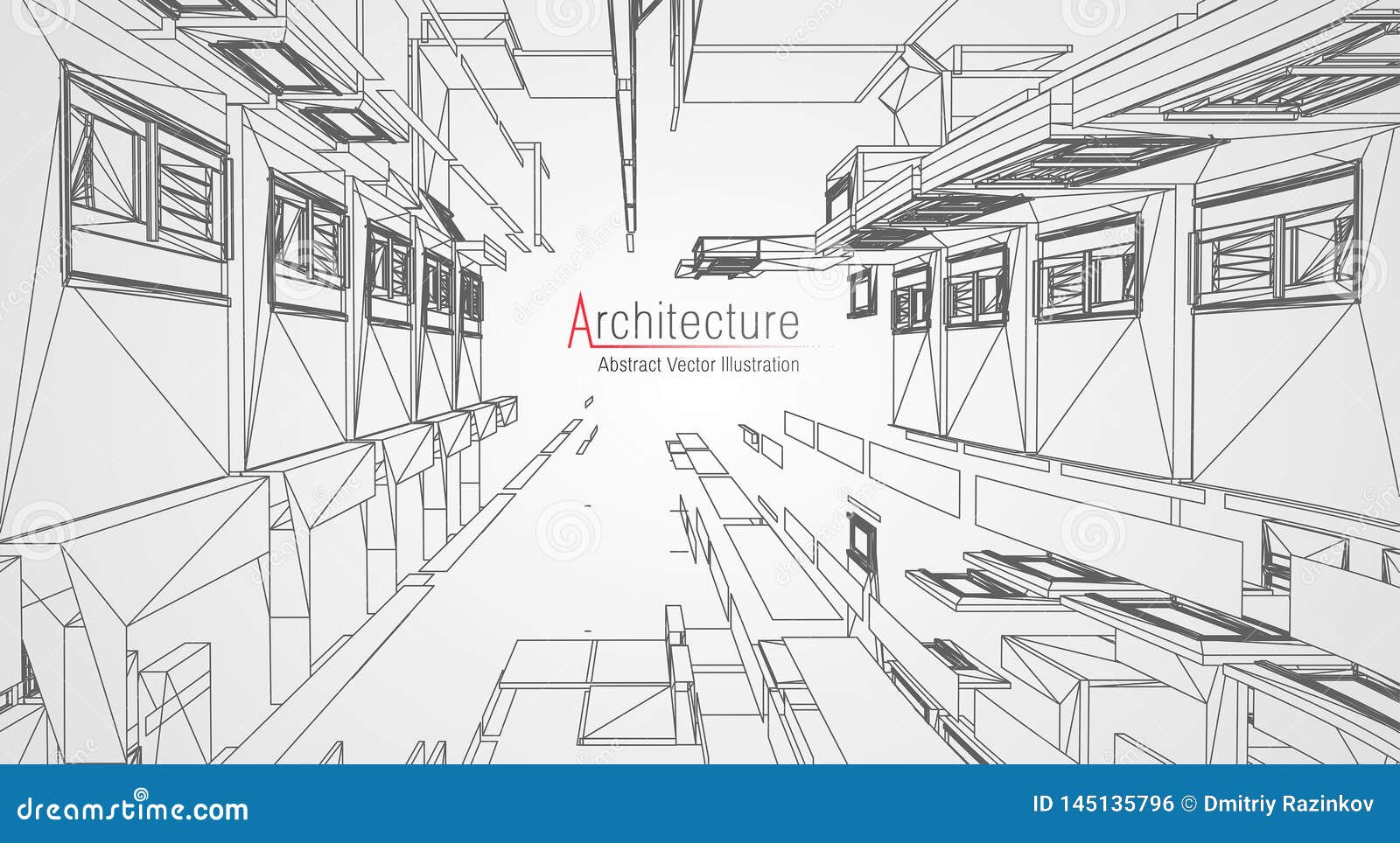 Modernes Architektur Wireframe Konzept Des St?dtischen ...