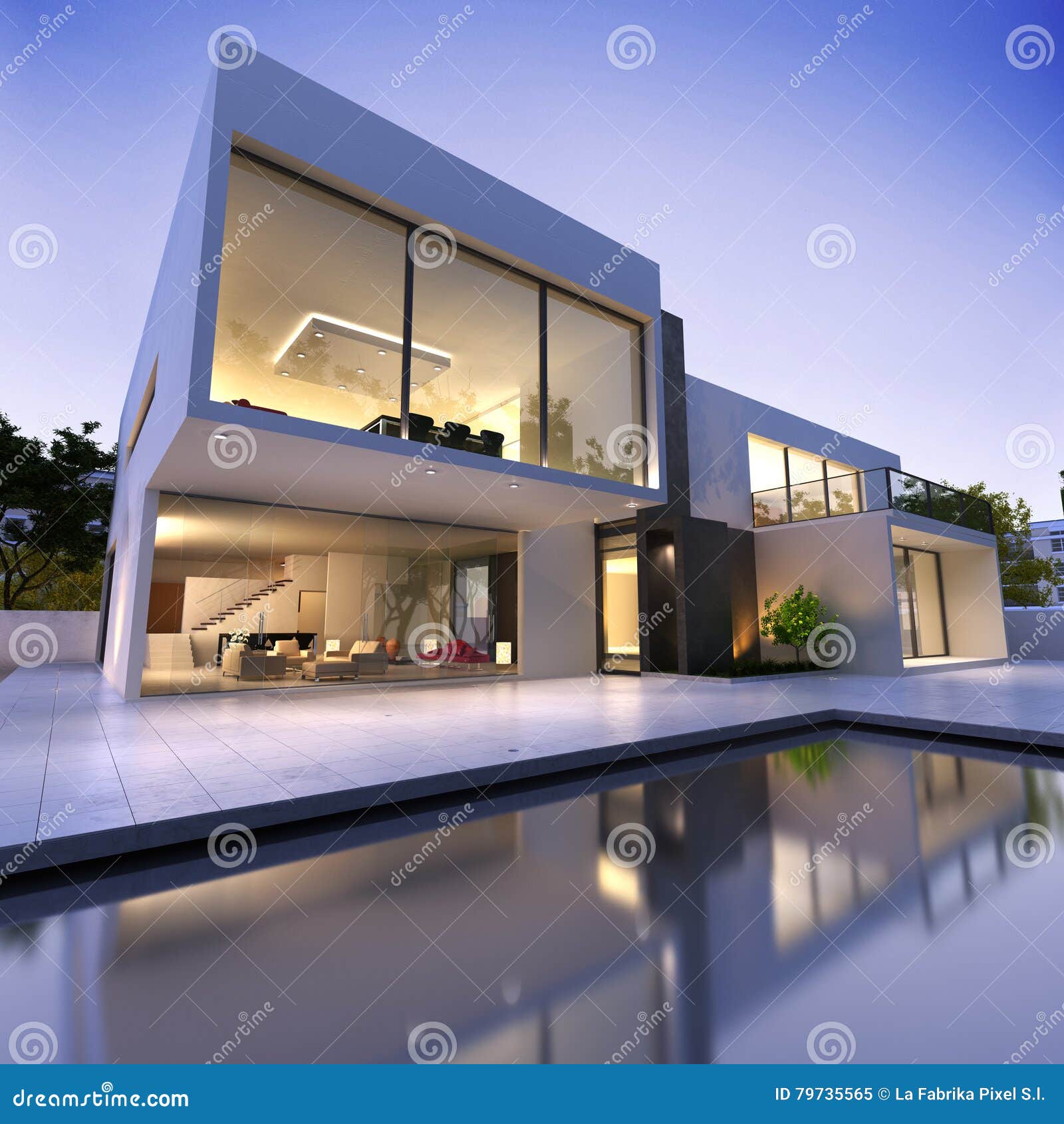 Modernes Haus Mit Pool Stockbild Bild Von Modernes Pool 79735565
