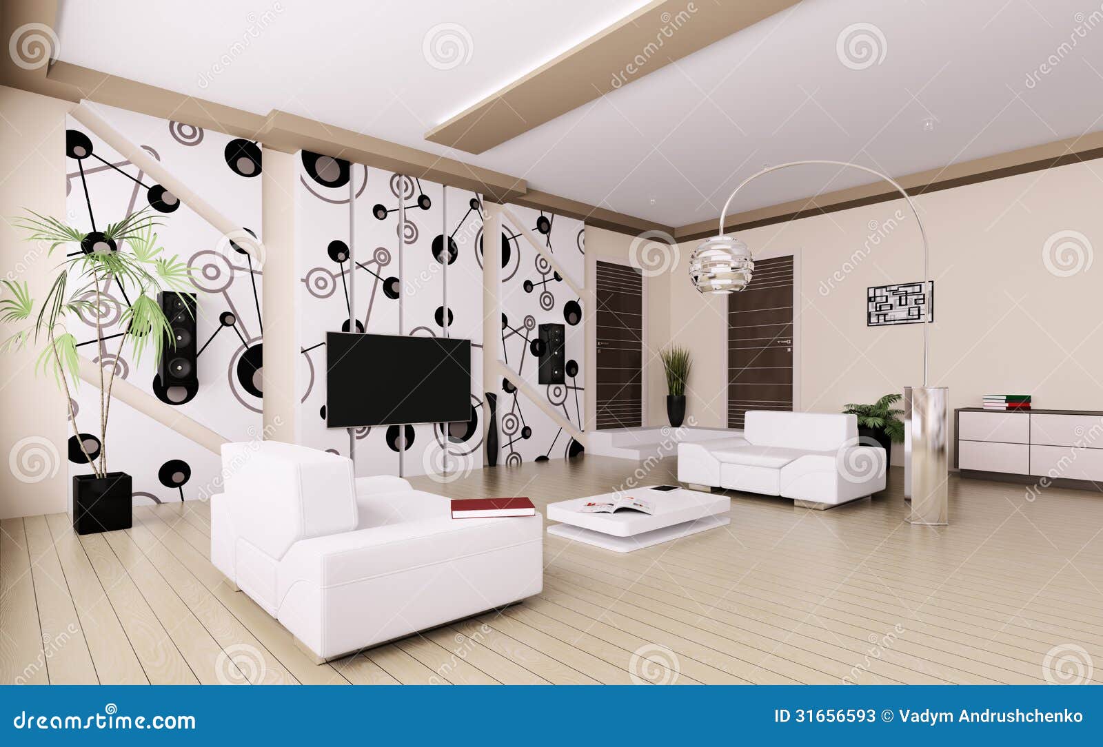 Modernes wohnzimmer innen 3d stockfotos bild: 31656593