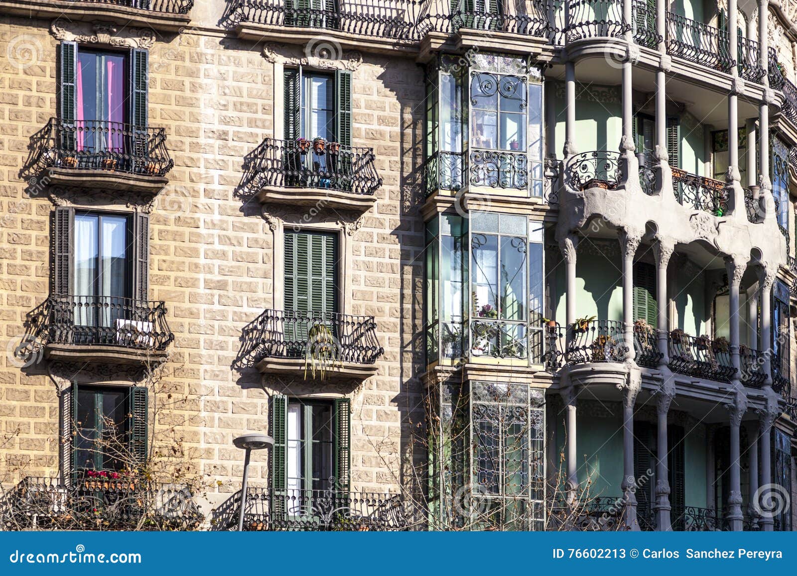 modernism building in eixample district in barcelona