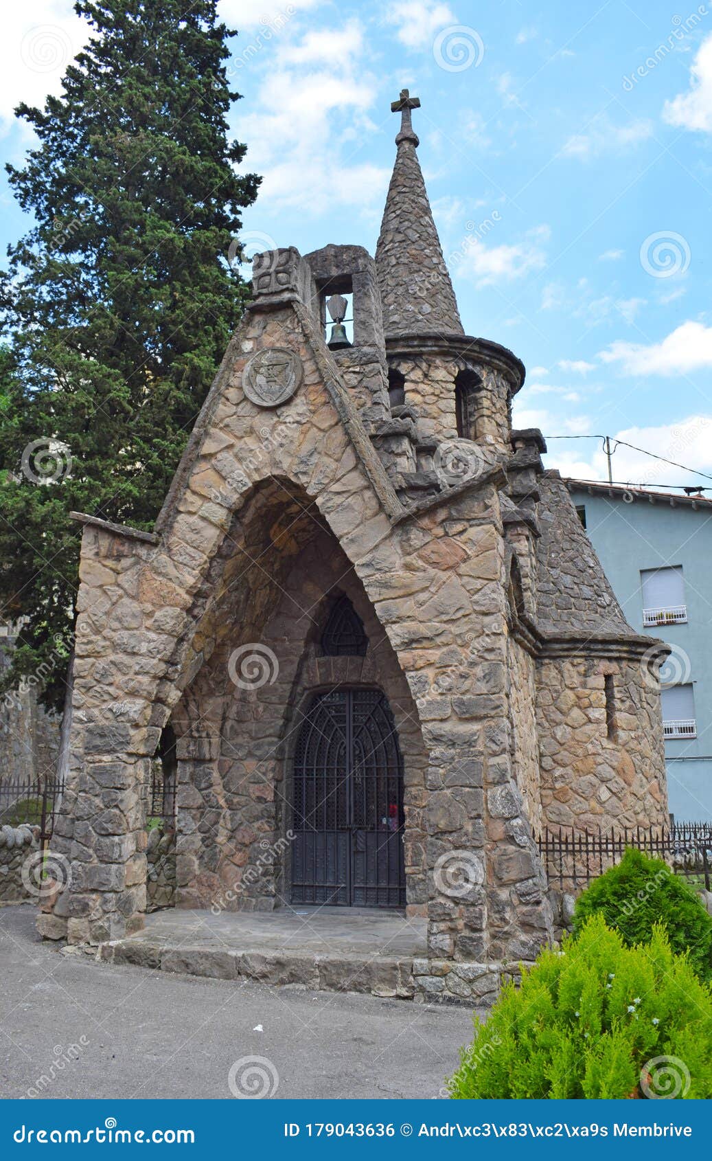 modernist chapel of sant miquel de la roqueta, in ripoll
