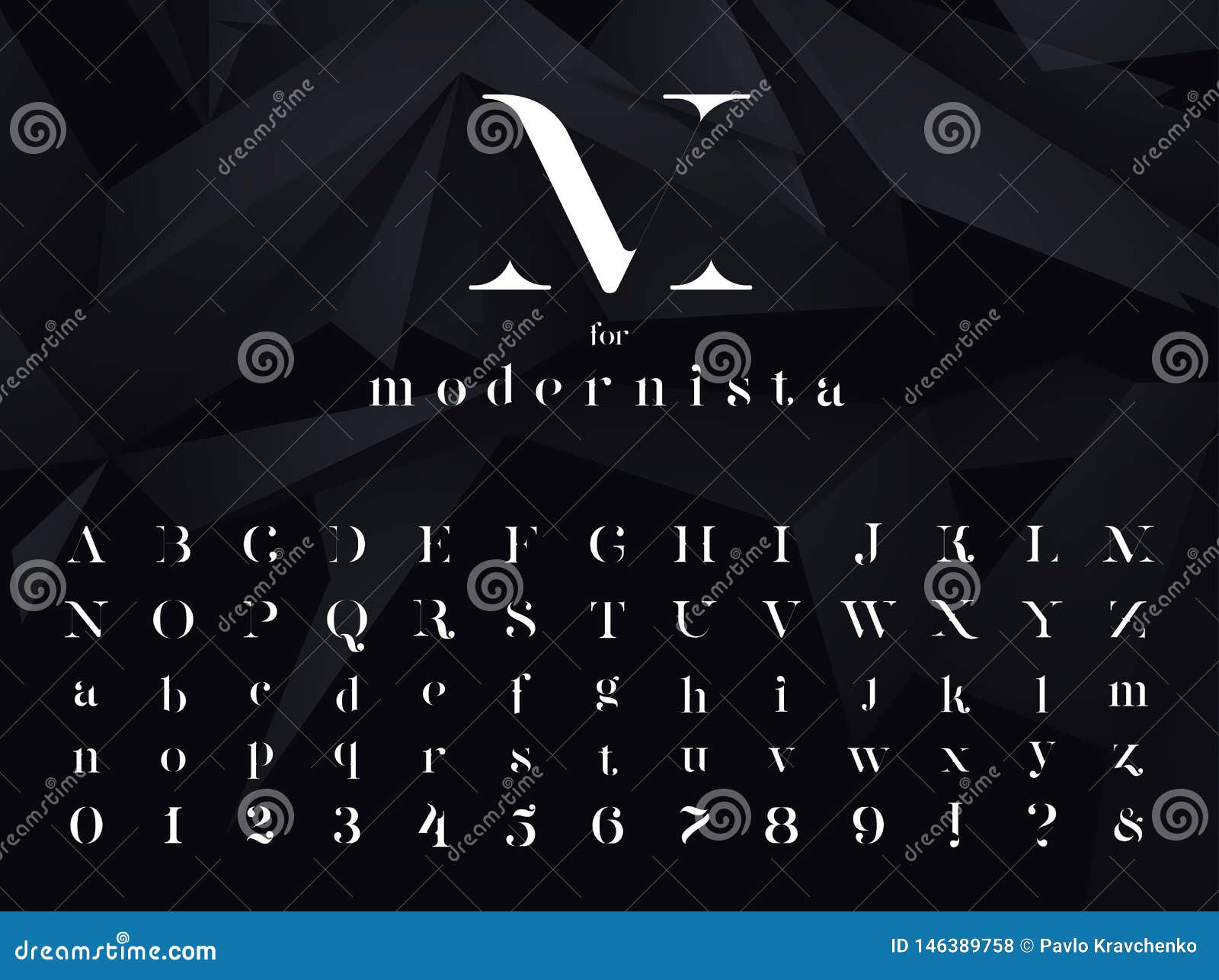 modernista. ultra modern minimalistic font, typeface.
