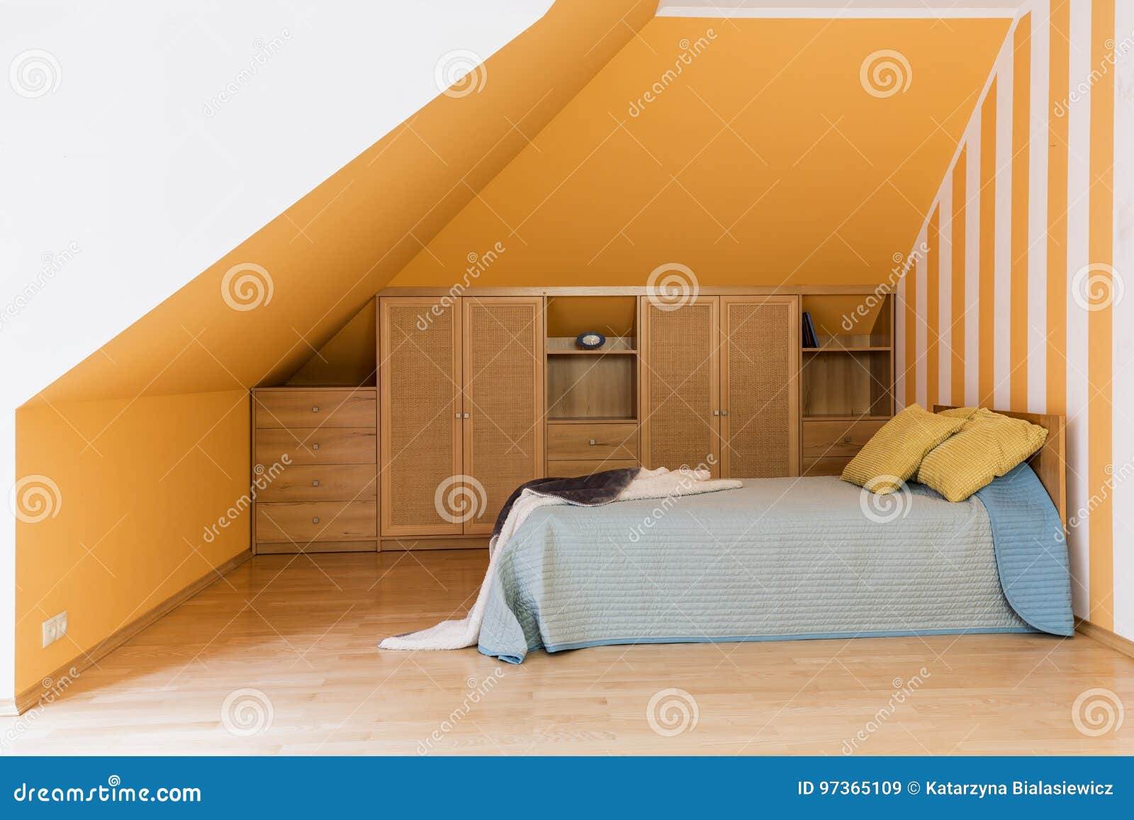 modest bedroom at the attic