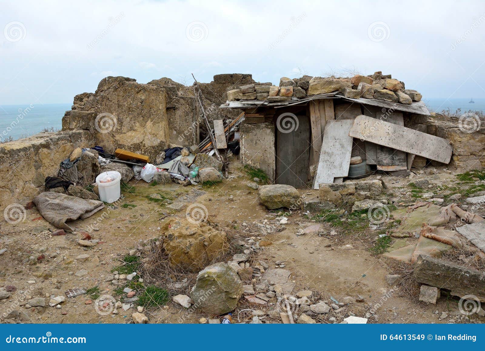 Modest Hut on Hilltop Near Baku, Capital of Azerbaijan Stock Image ...
