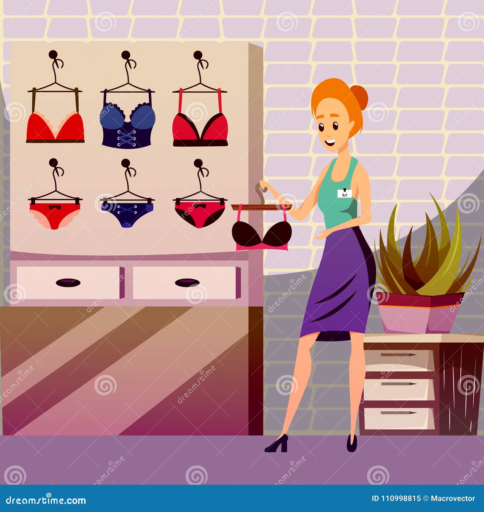 Modesty Clothing Store Background Stock Vector - Illustration of lady,  consumerism: 110998815