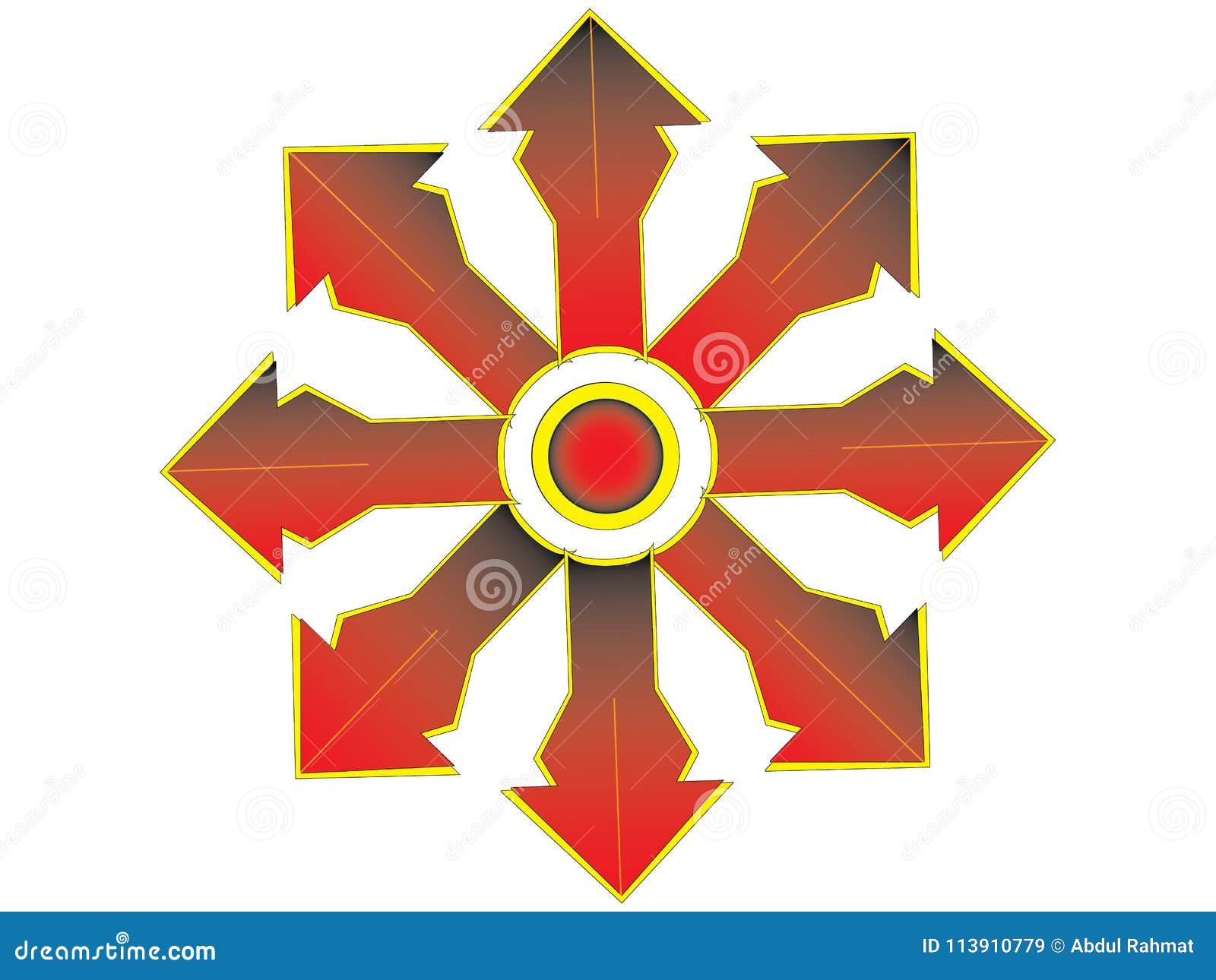 Multiple Red Cross with Orange Edge Stock Illustration Illustration of orange, circle 113910779