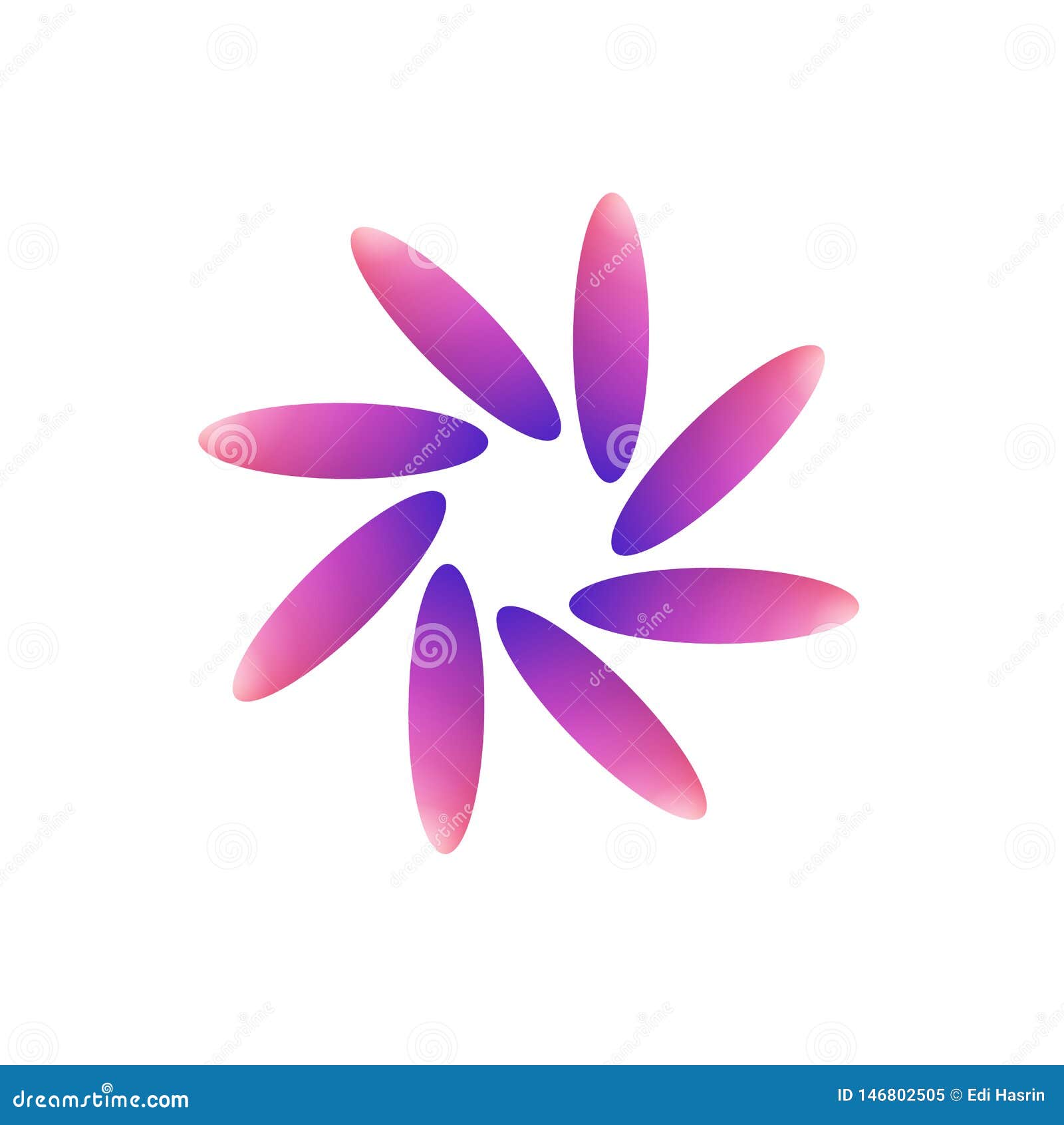 A Modified Pink, Purple Tulip Flower Logo Stock Vector Illustration