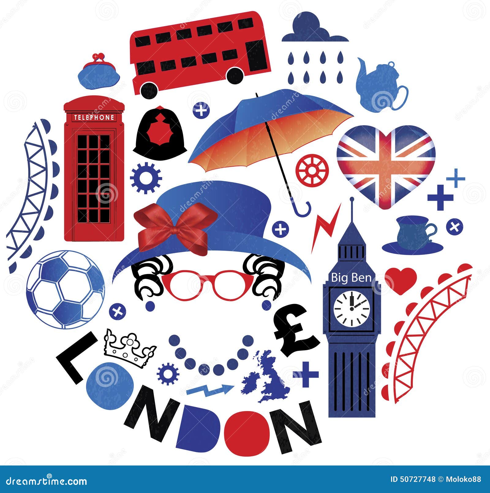 Modèle Avec Des Symboles De Londres Illustration de Vecteur
