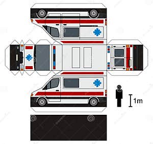 Mod le De Papier D une Ambulance Illustration De Vecteur Illustration Mod le De Papier D une Ambulance Illustration De Vecteur Illustration